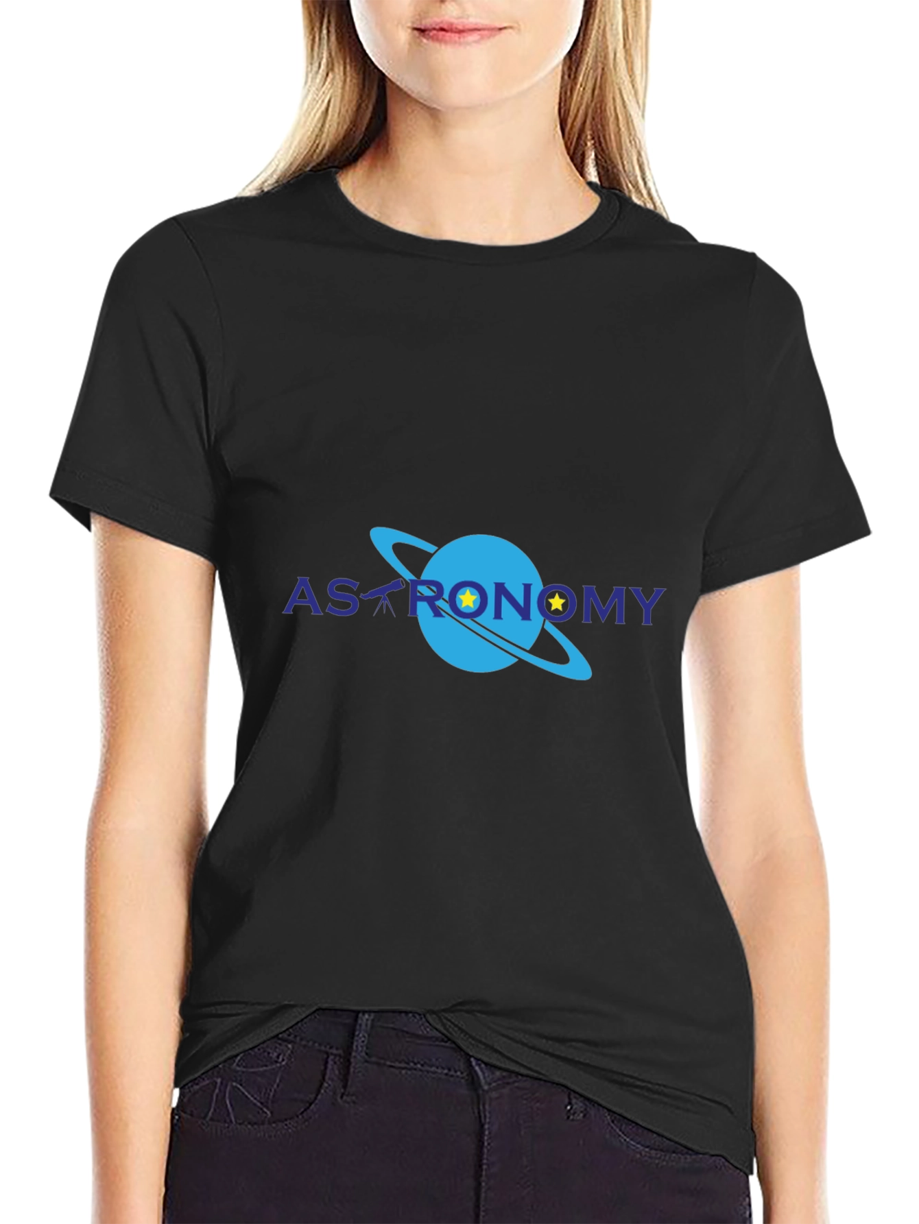 Astronomy Graphic Print Black T-Shirt