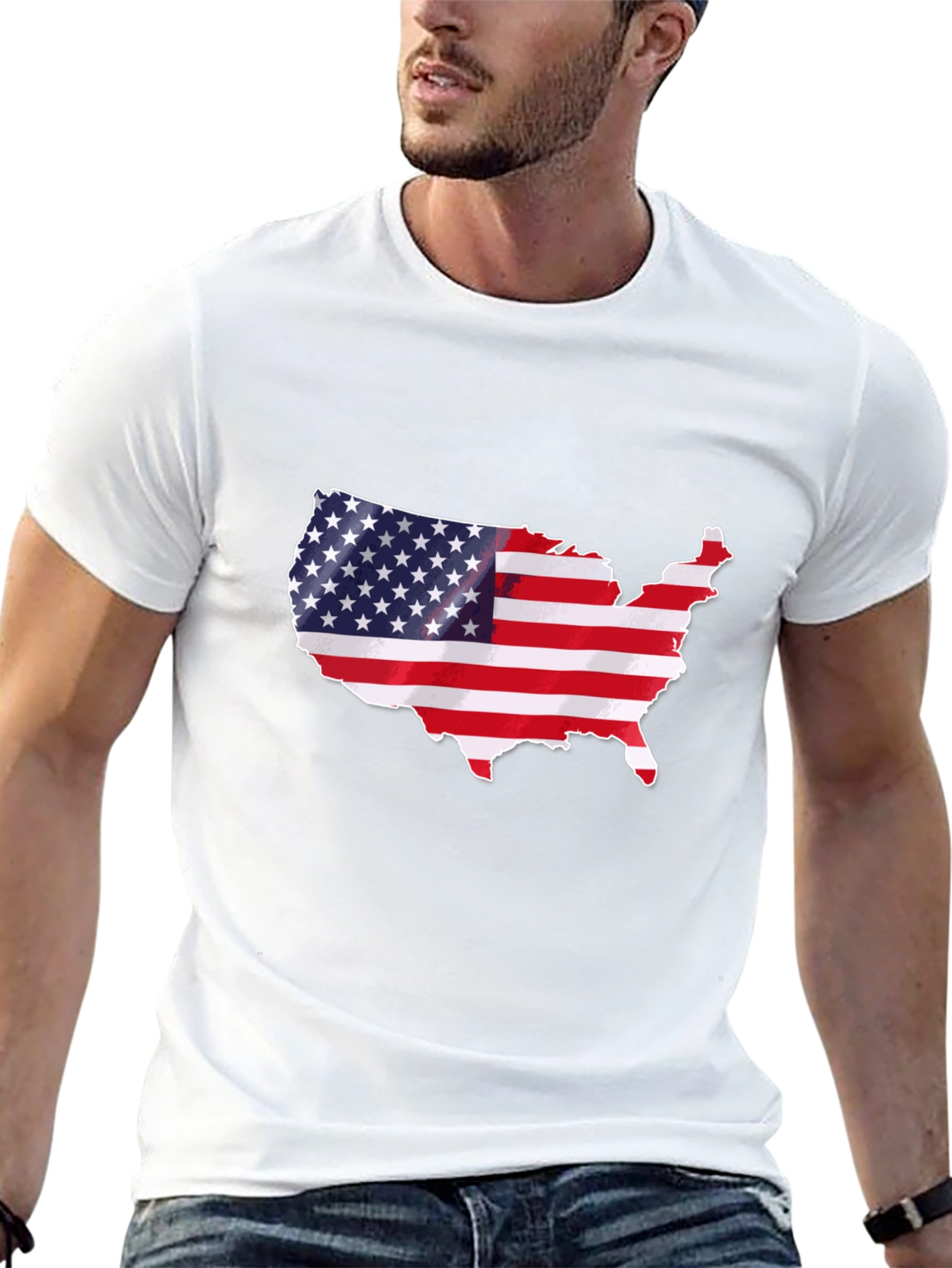USA Flag Map T-Shirt - Patriotic Pride