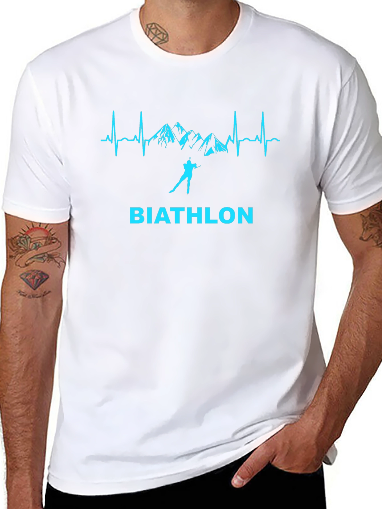 Biathlon Heartbeat Graphic Tee - Sport T-Shirt