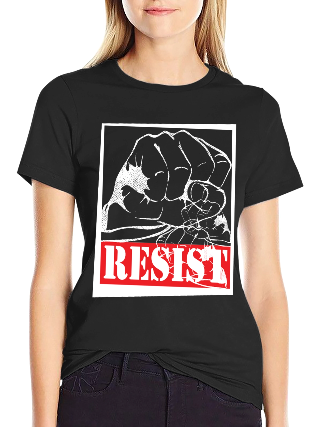 Resist Graphic Tee - Black Cotton Activism Shirt
