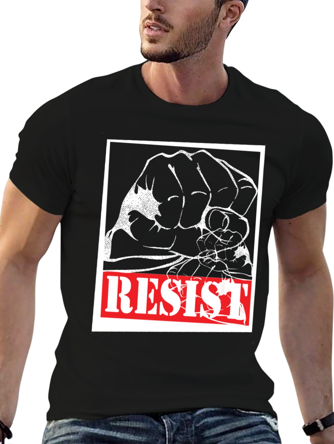 Resist Graphic Tee - Black Cotton Activism Shirt