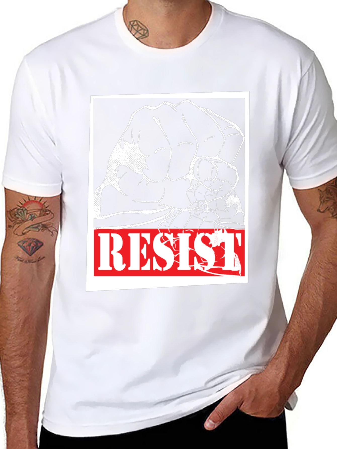 Resist Graphic Tee - Black Cotton Activism Shirt