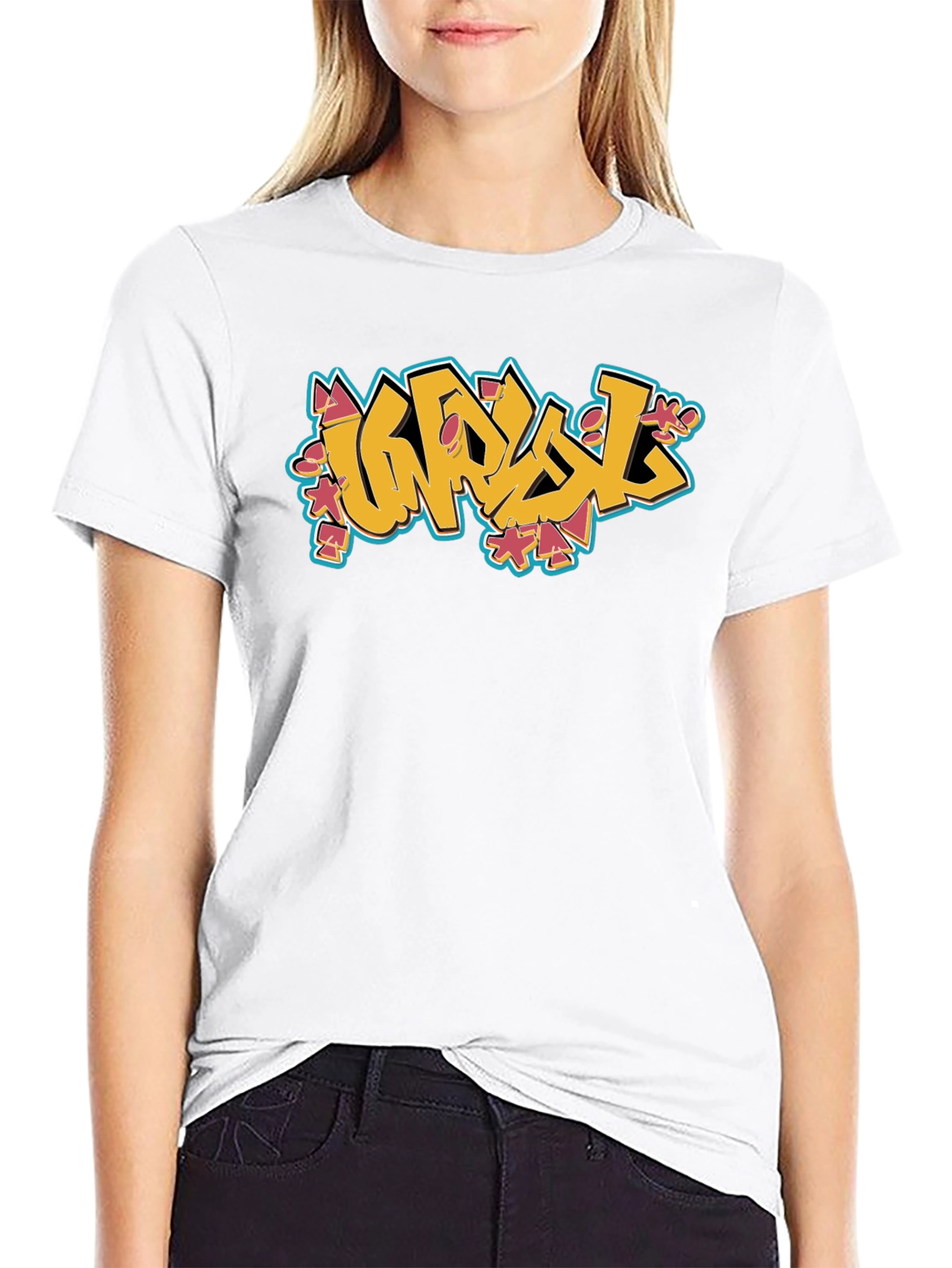 Graffiti Style Graphic Black T-Shirt