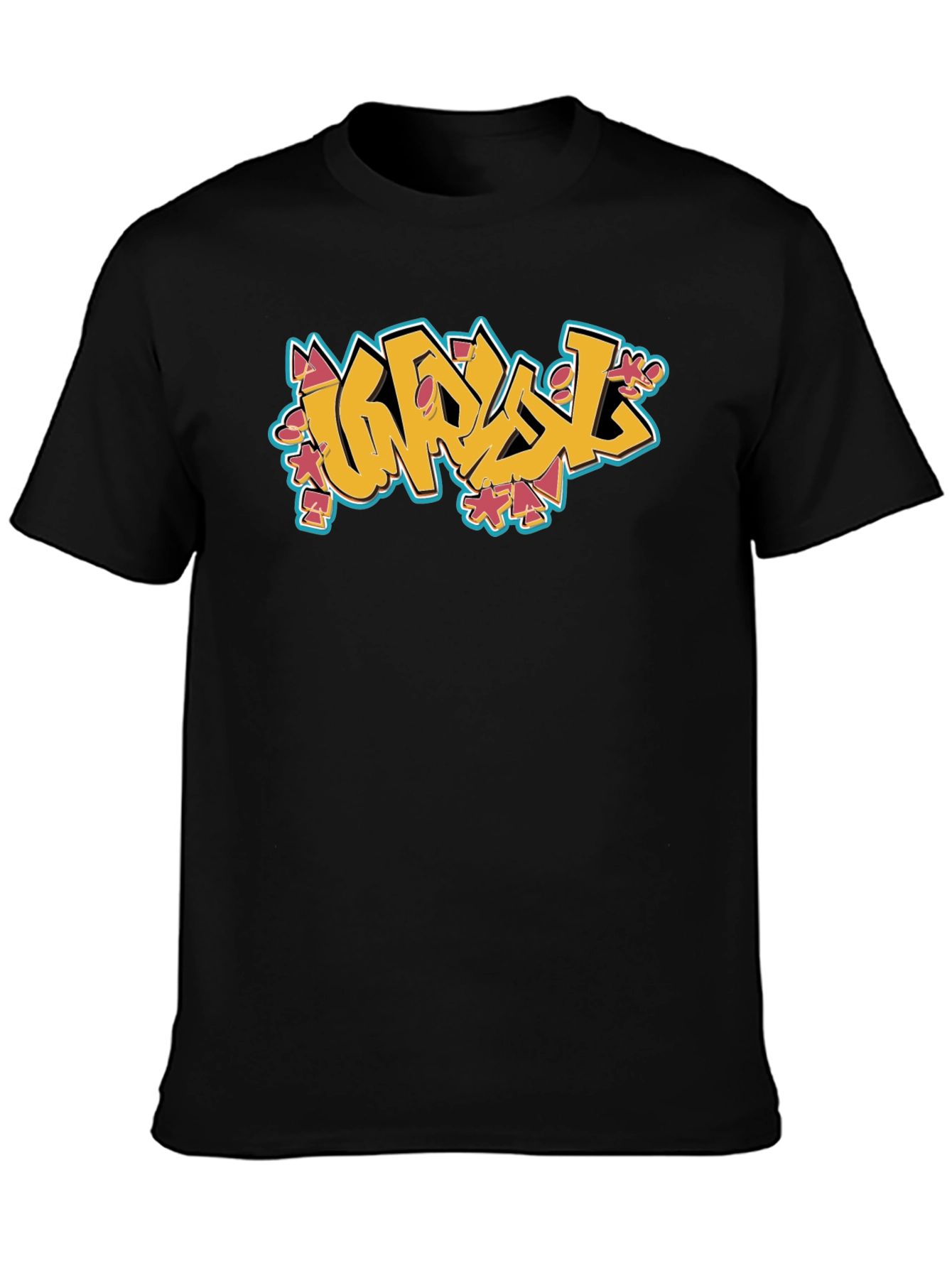 Graffiti Style Graphic Black T-Shirt