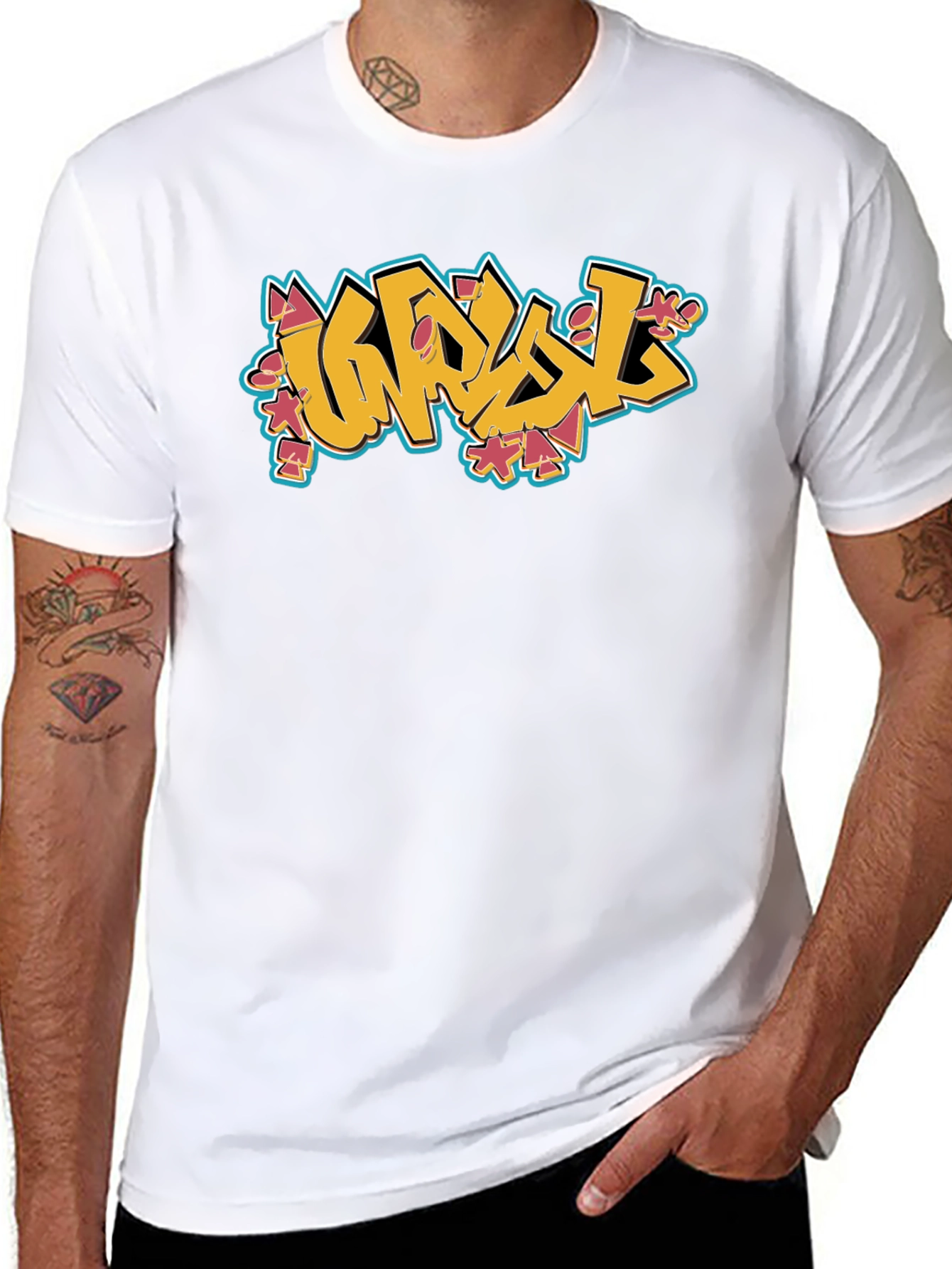 Graffiti Style Graphic Black T-Shirt