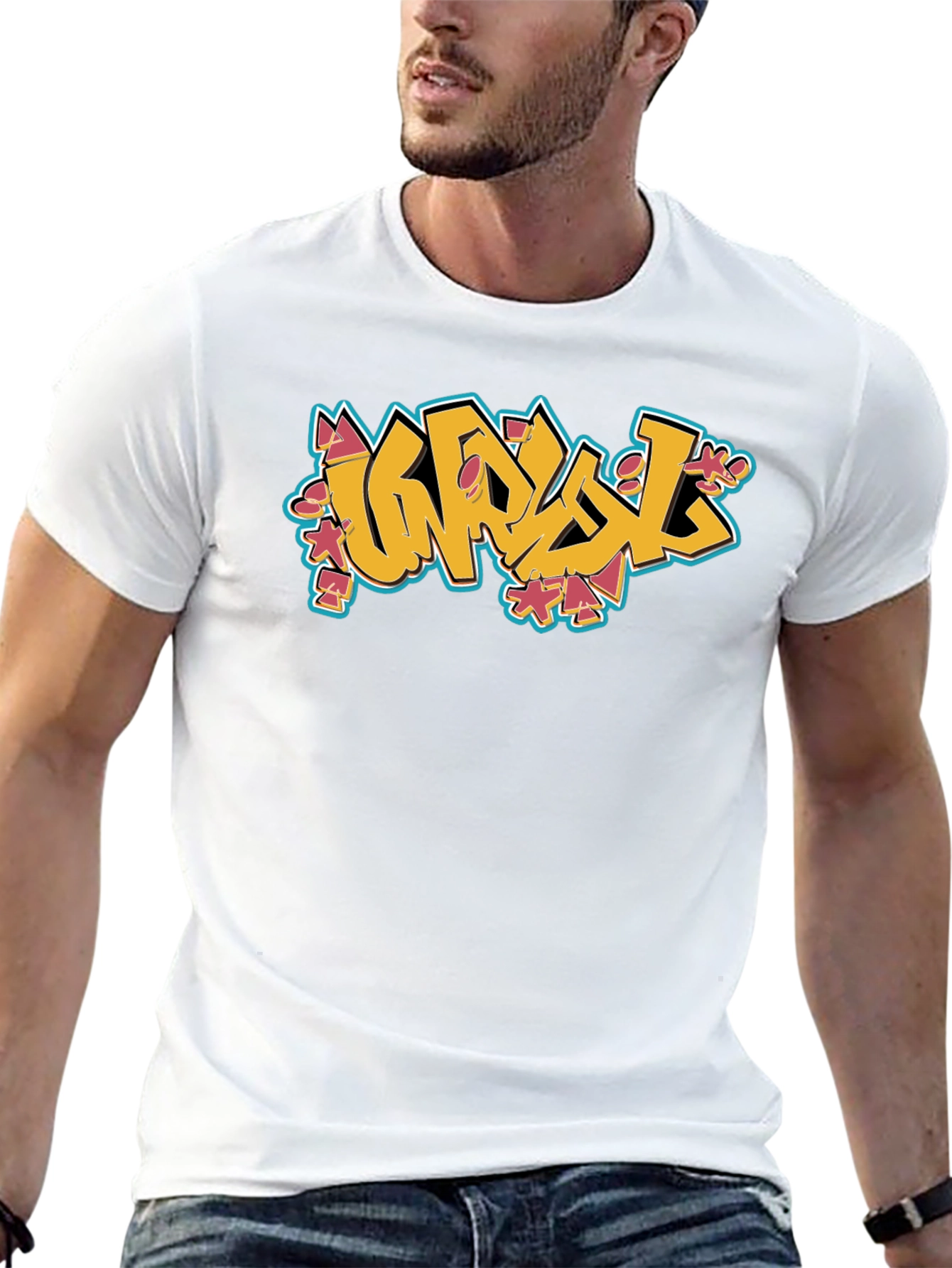 Graffiti Style Graphic Black T-Shirt