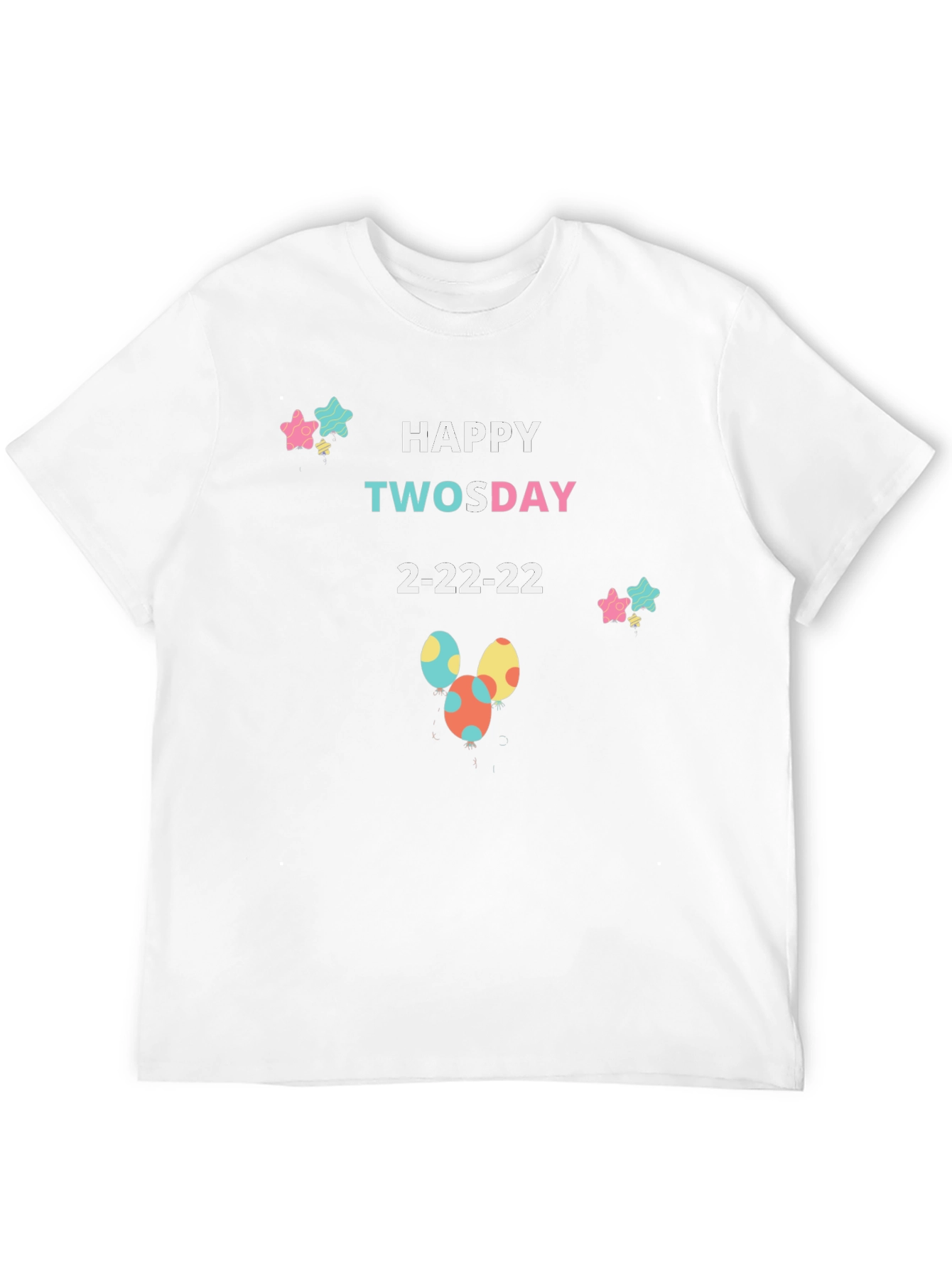 Happy Twosday 2-22-22 Black T-Shirt