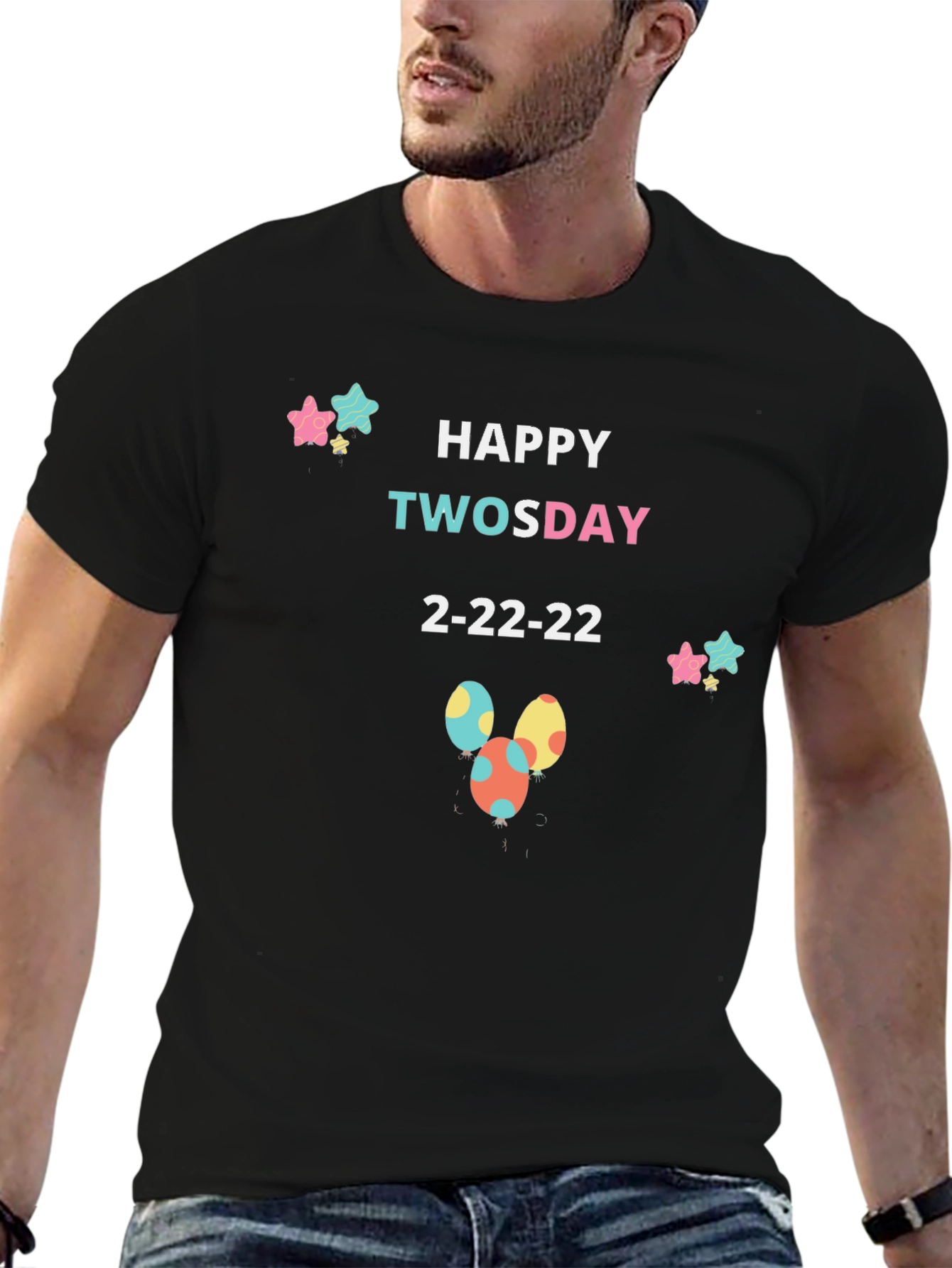 Happy Twosday 2-22-22 Black T-Shirt