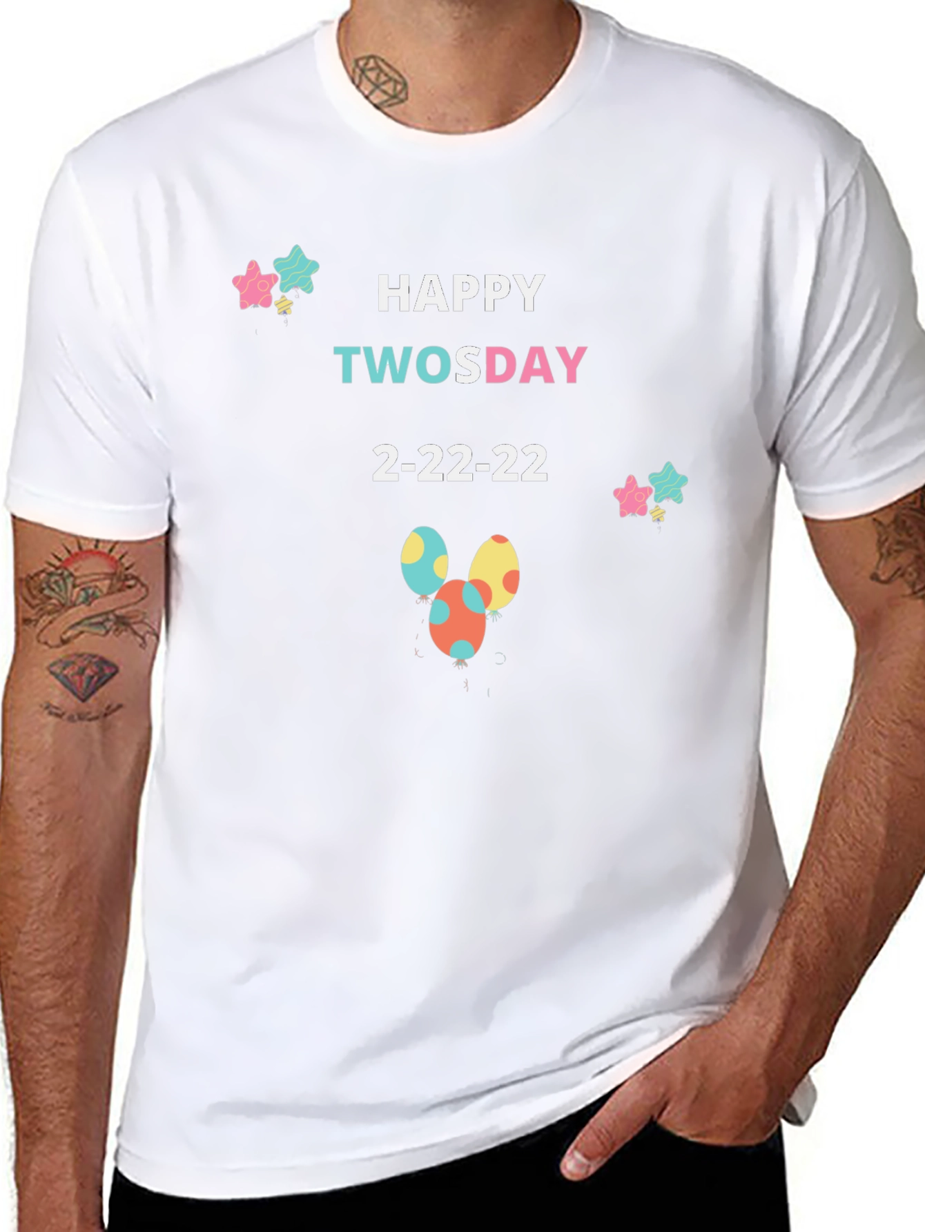 Happy Twosday 2-22-22 Black T-Shirt