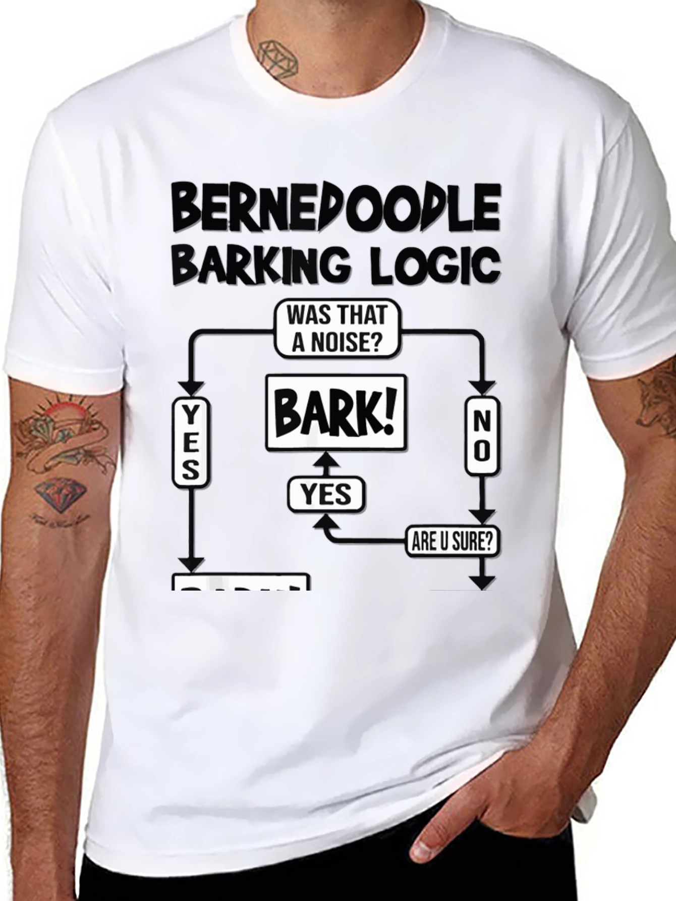 Bernedoodle Barking Logic T-Shirt