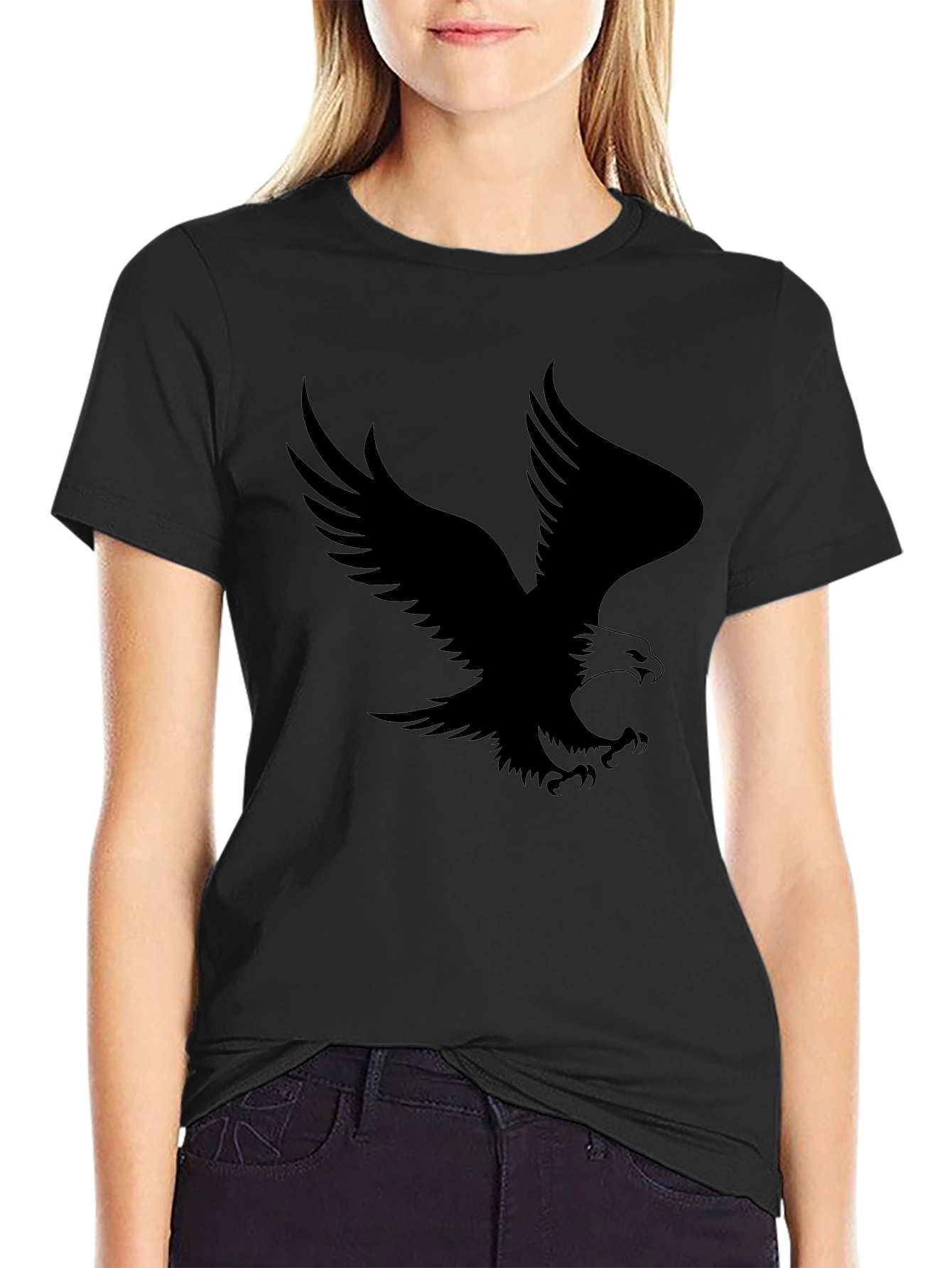 Black Eagle Graphic Print Mens T-Shirt