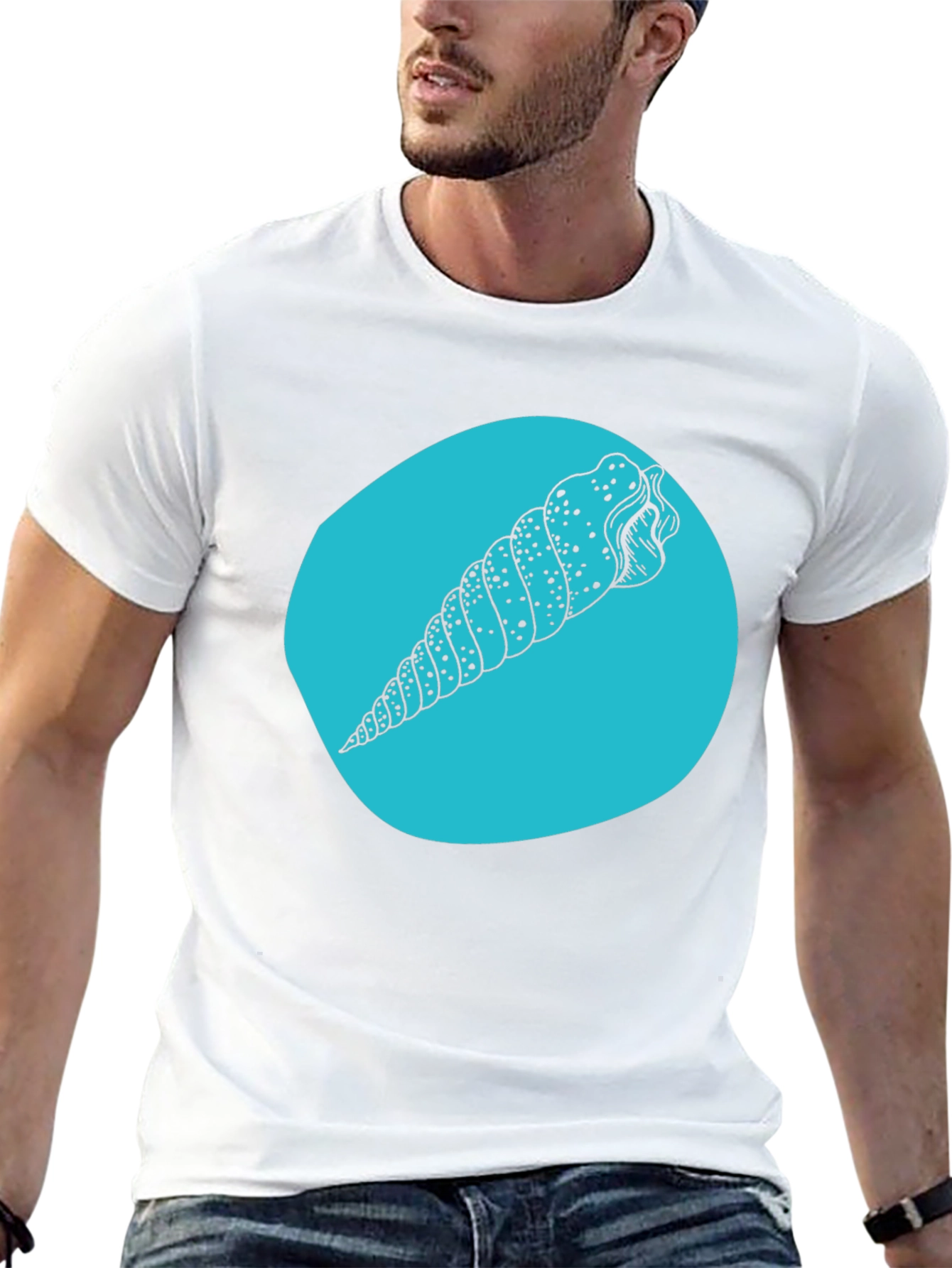 Seashell Graphic Tee - Black Cotton Blend