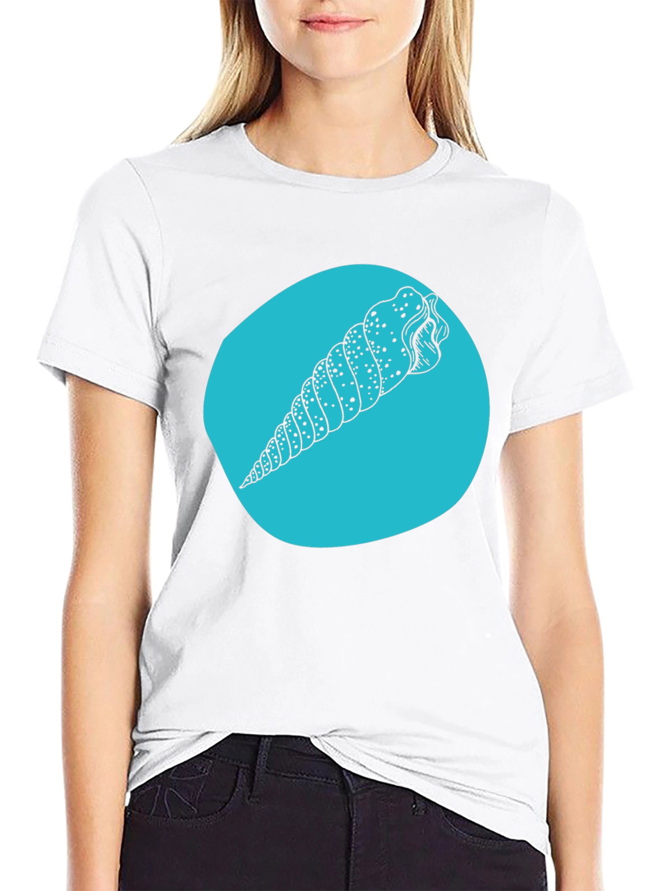 Seashell Graphic Tee - Black Cotton Blend