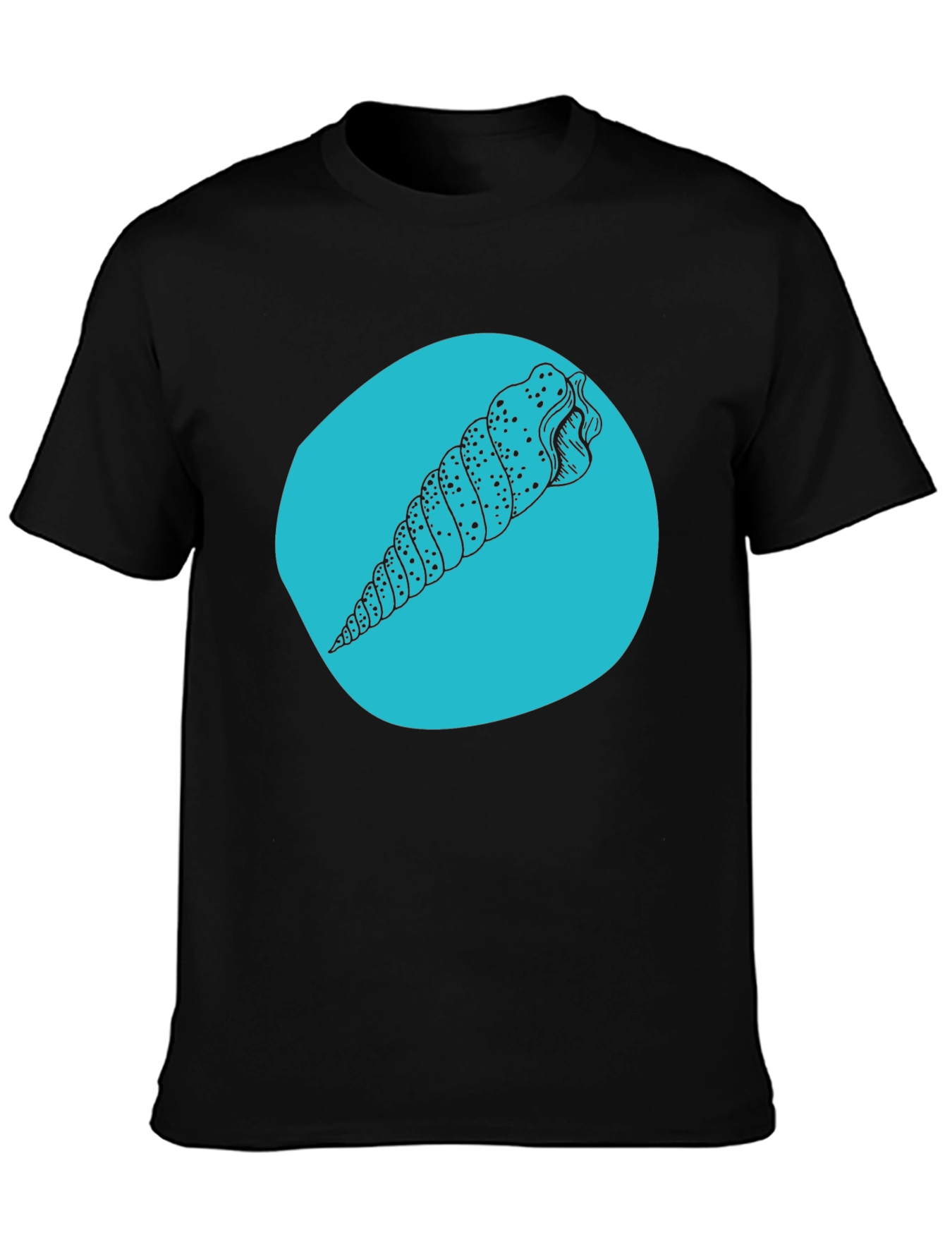Seashell Graphic Tee - Black Cotton Blend