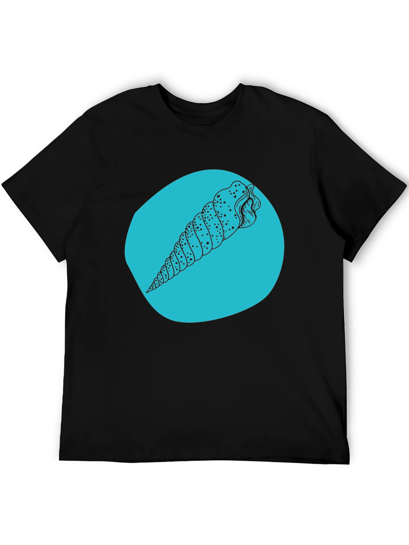 Seashell Graphic Tee - Black Cotton Blend