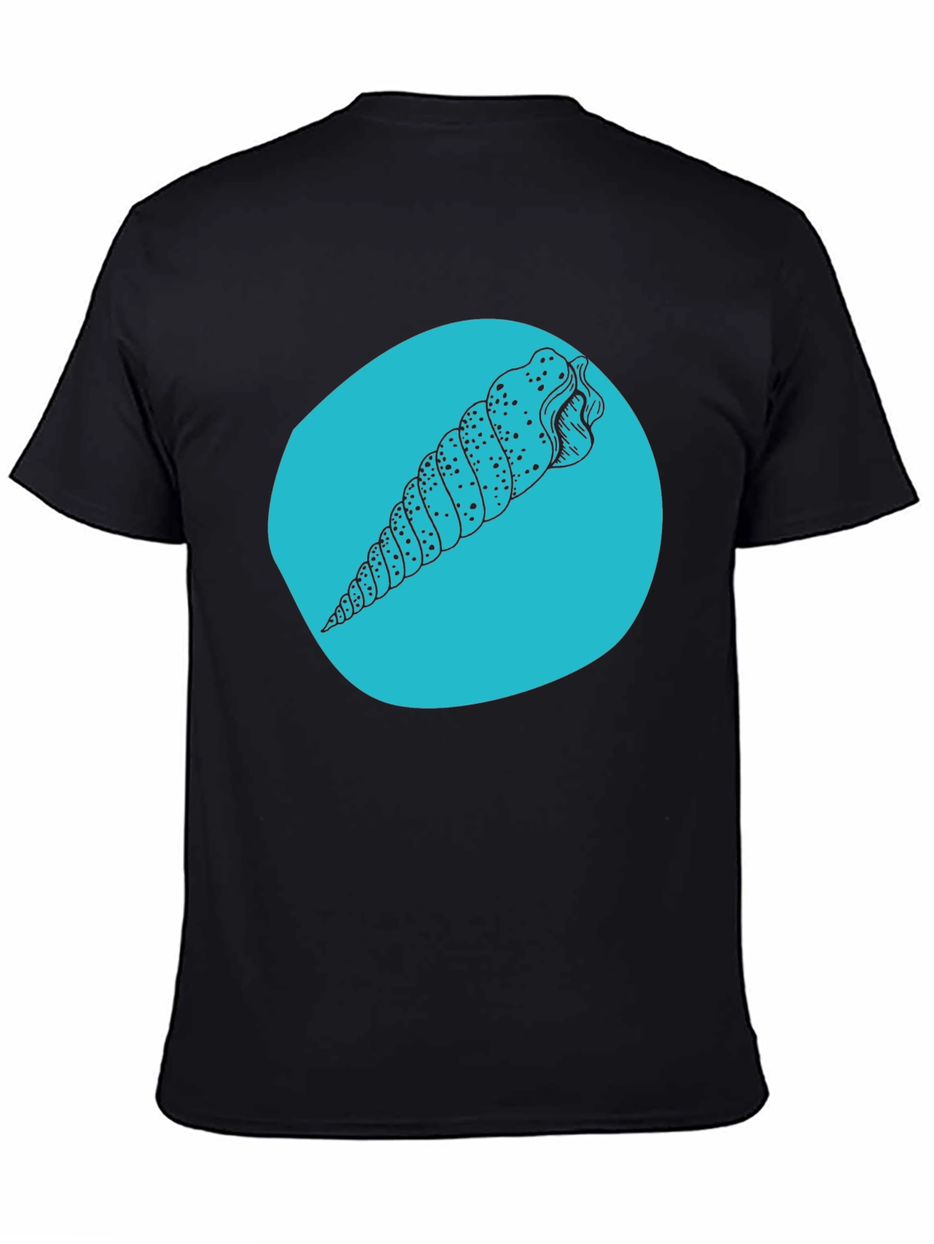 Seashell Graphic Tee - Black Cotton Blend