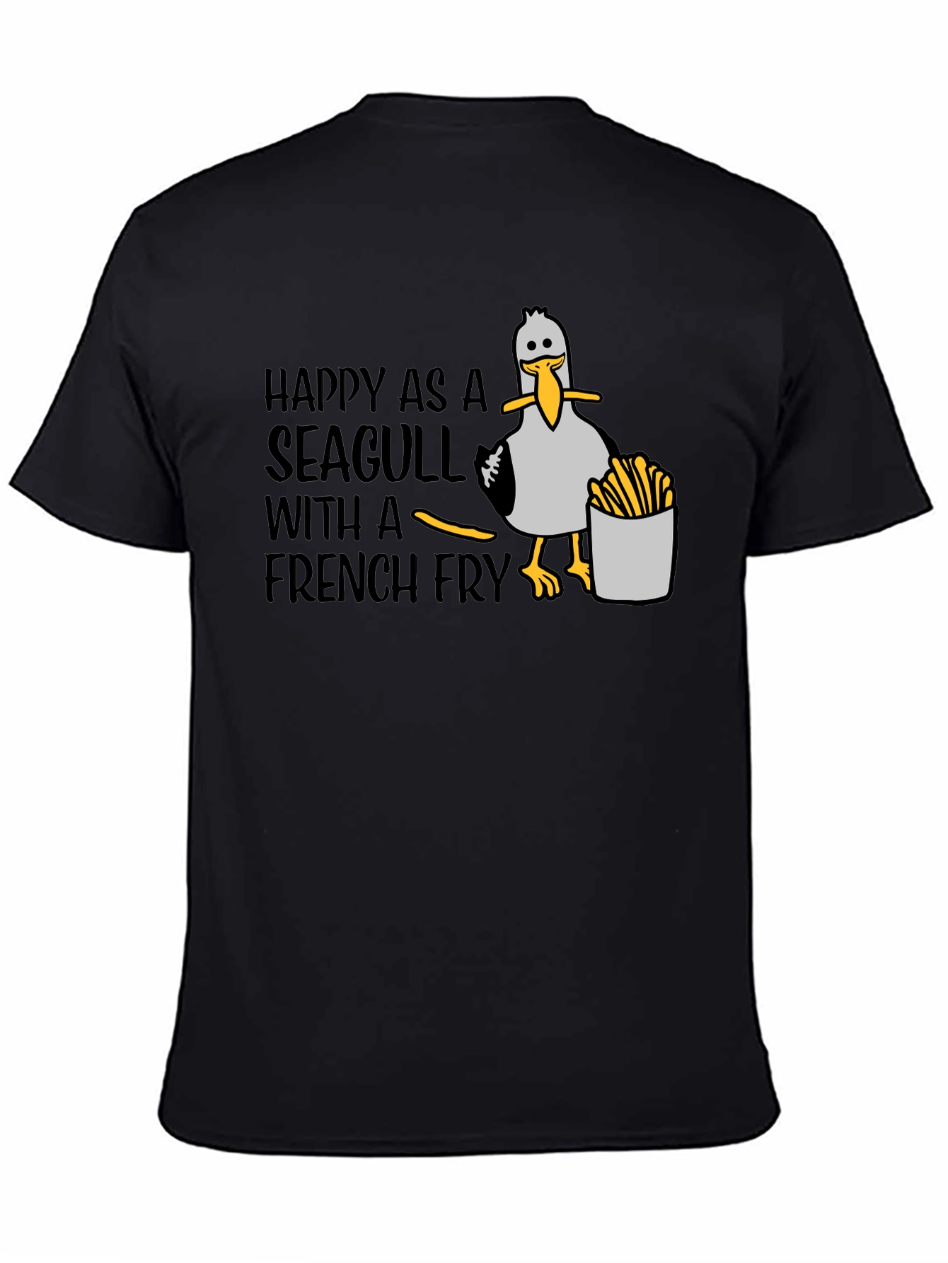 Happy Seagull French Fry T-Shirt - Unisex Graphic Tee