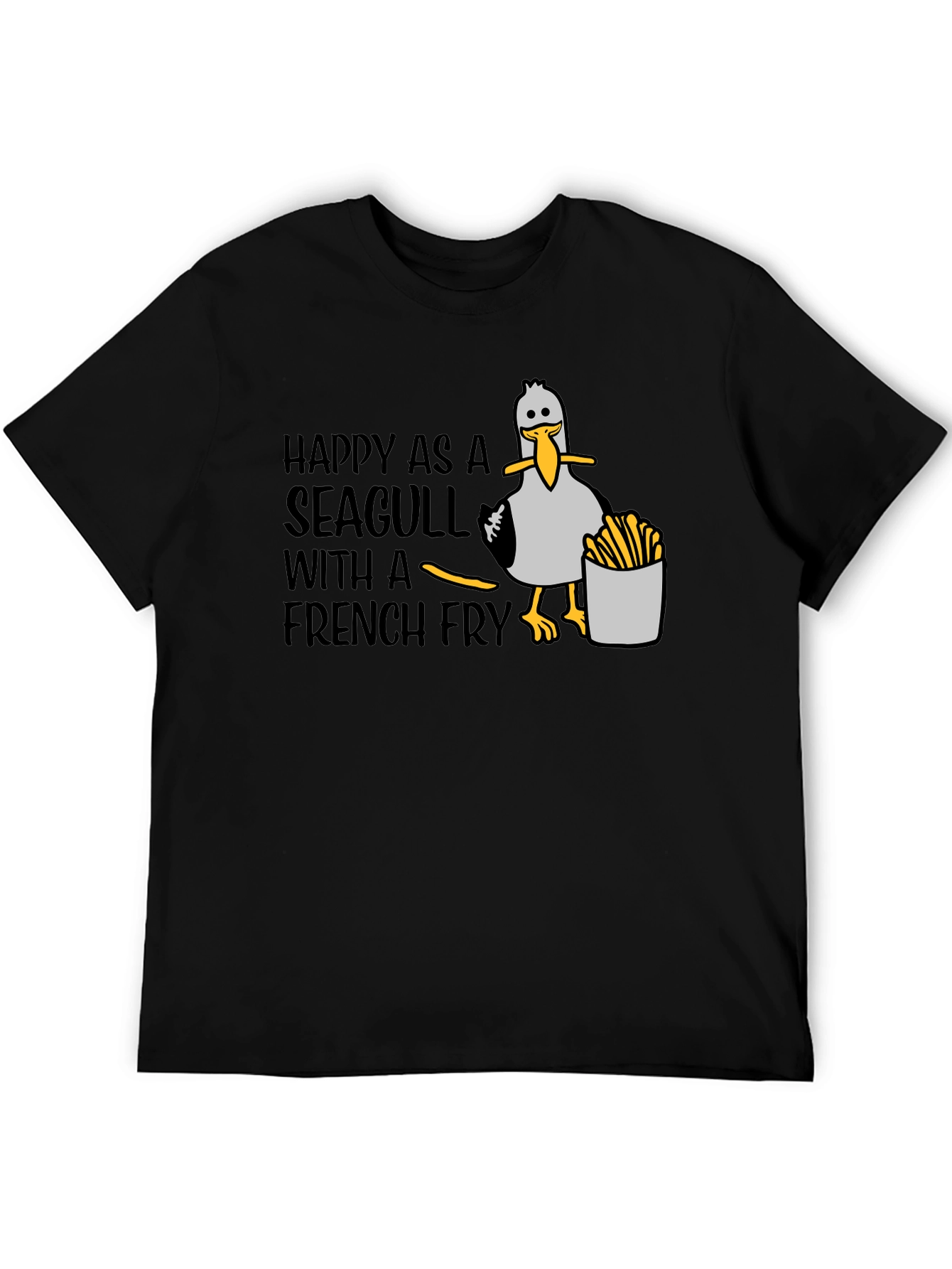 Happy Seagull French Fry T-Shirt - Unisex Graphic Tee