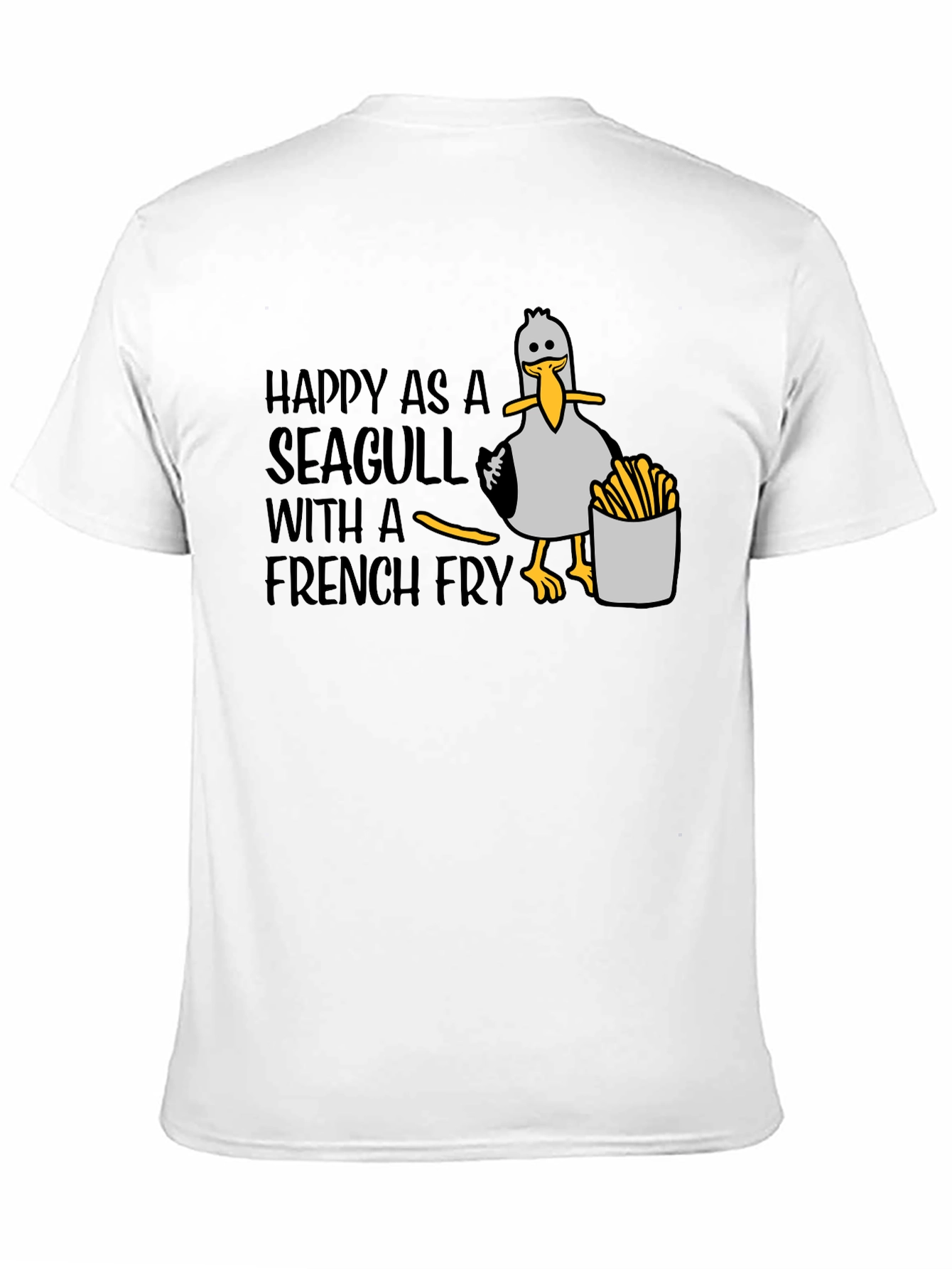 Happy Seagull French Fry T-Shirt - Unisex Graphic Tee