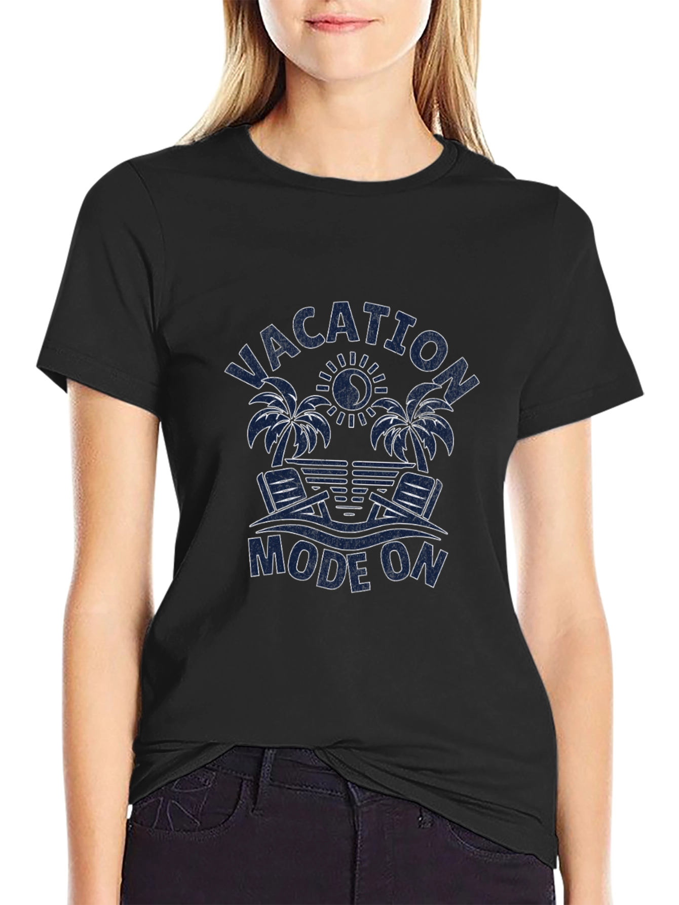 Vacation Mode On Graphic Tee -  Palm Trees