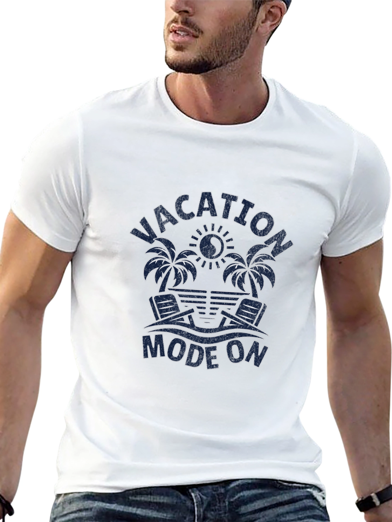 Vacation Mode On Graphic Tee -  Palm Trees