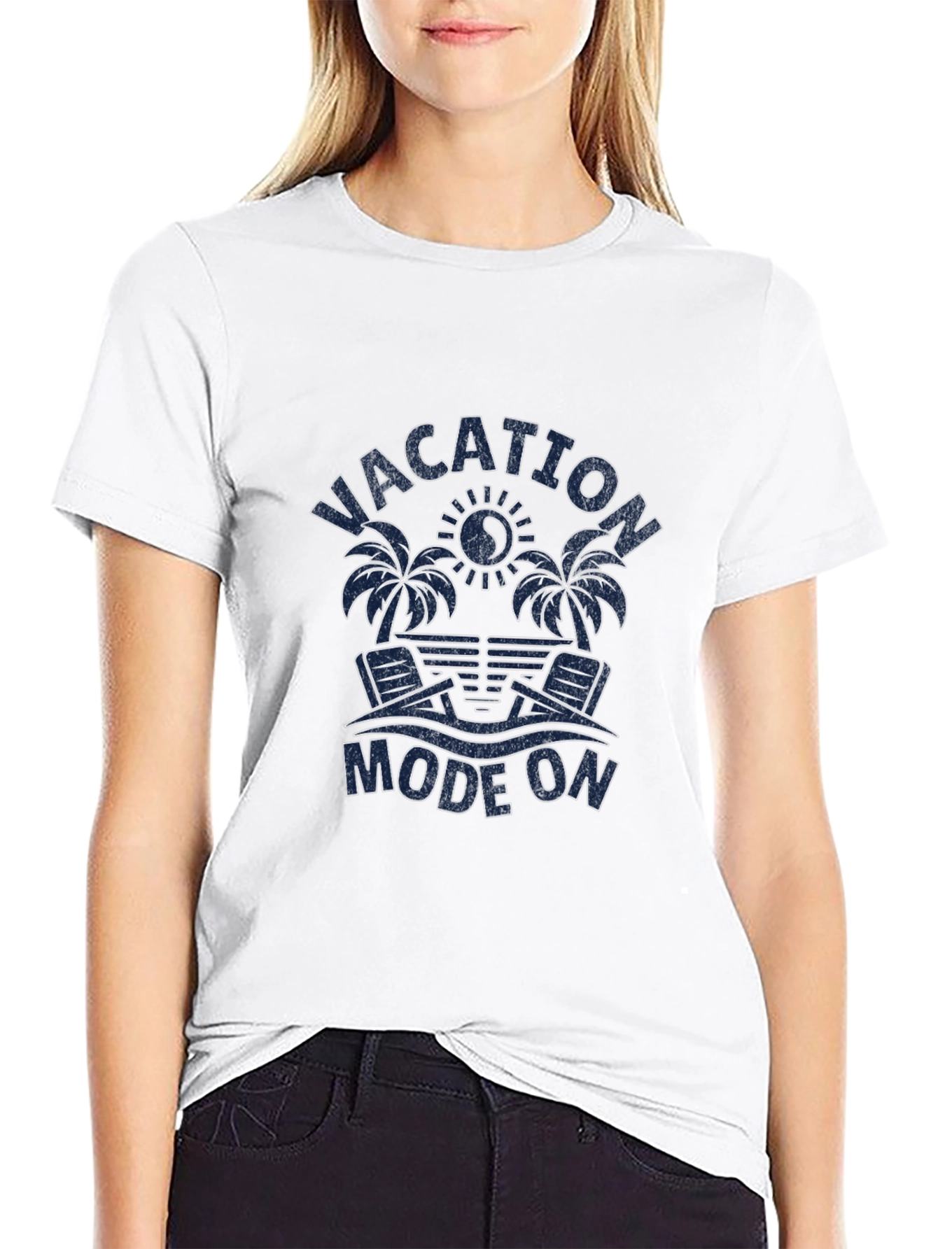 Vacation Mode On Graphic Tee -  Palm Trees