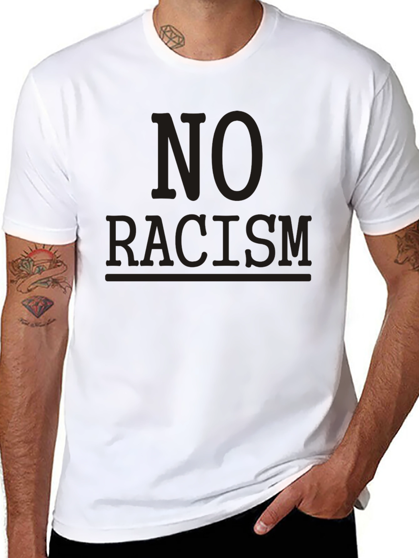 No Racism Graphic Tee - Soft Cotton Unisex T-Shirt