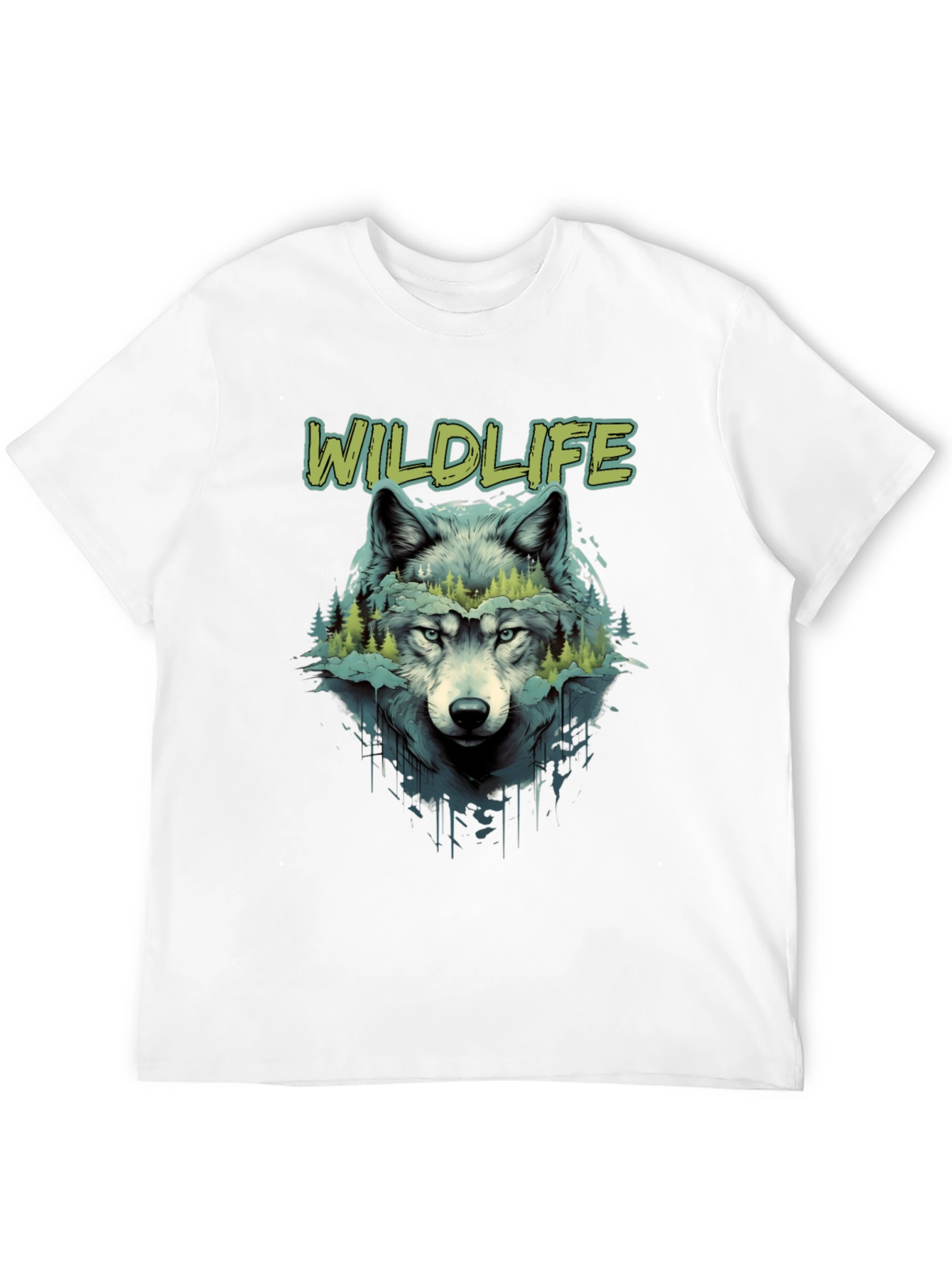 Wildlife Wolf Graphic Black T-Shirt