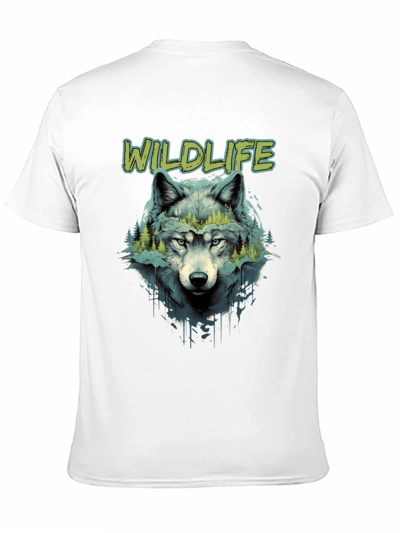 Wildlife Wolf Graphic Black T-Shirt