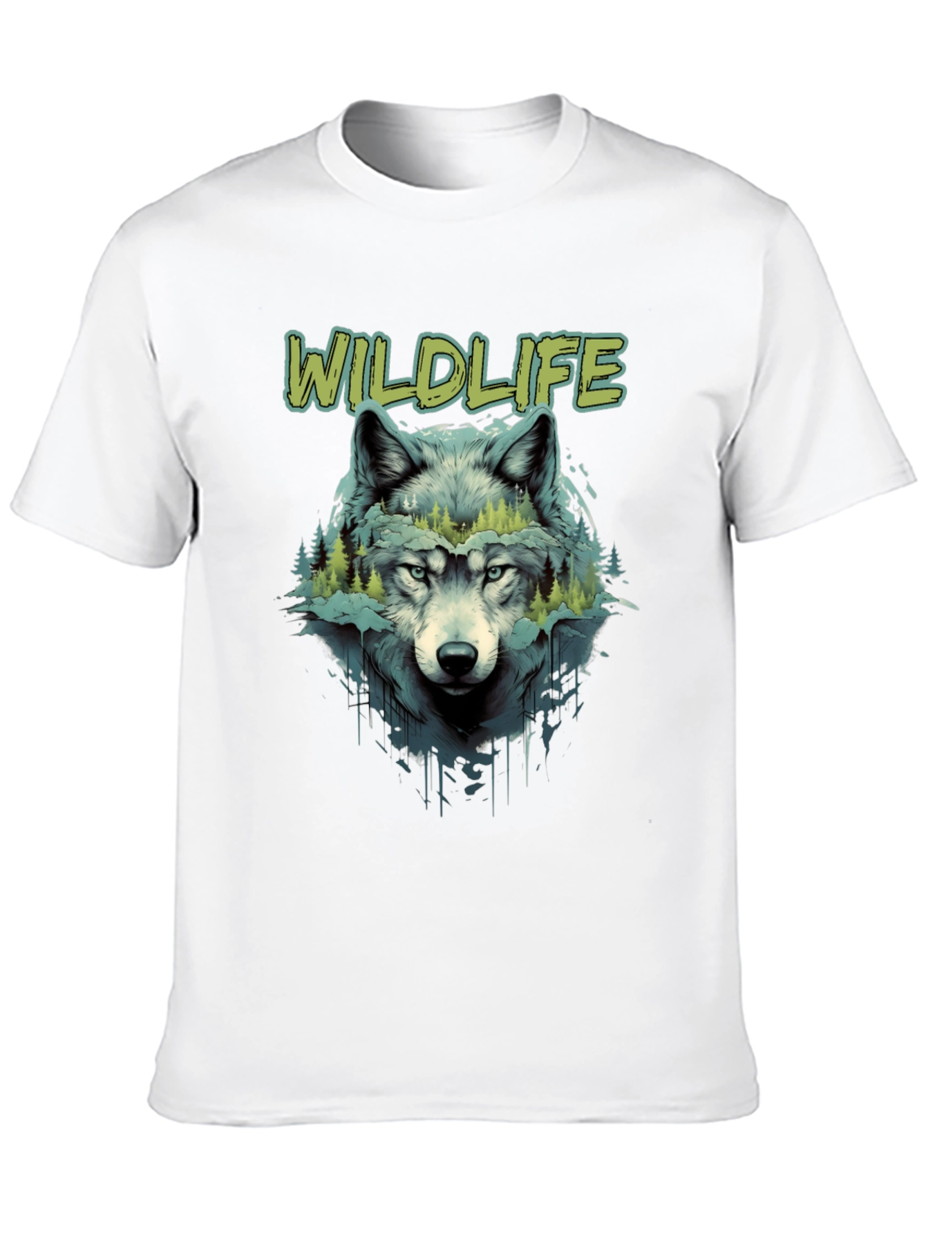 Wildlife Wolf Graphic Black T-Shirt
