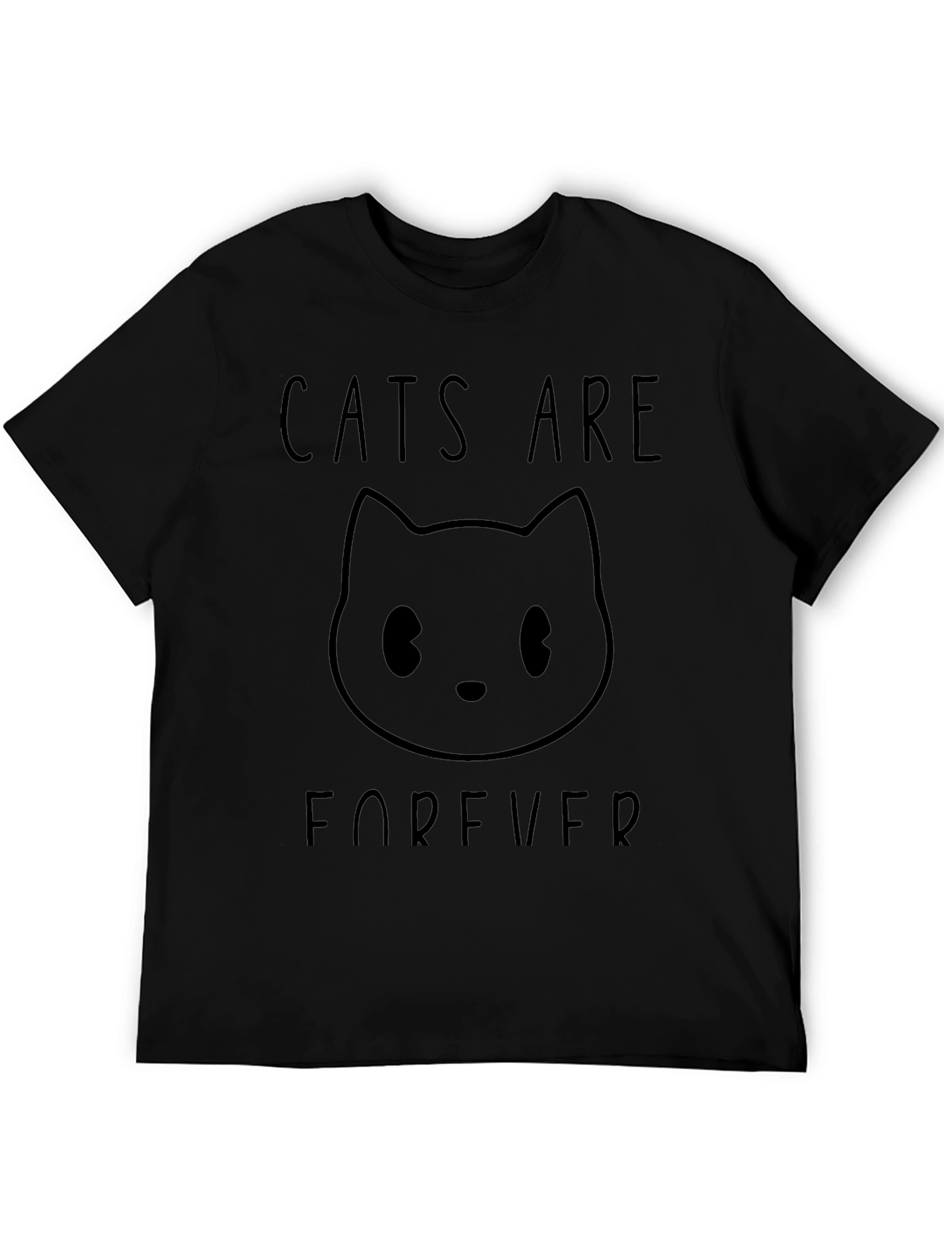 Cats Are Forever Black Graphic T-Shirt