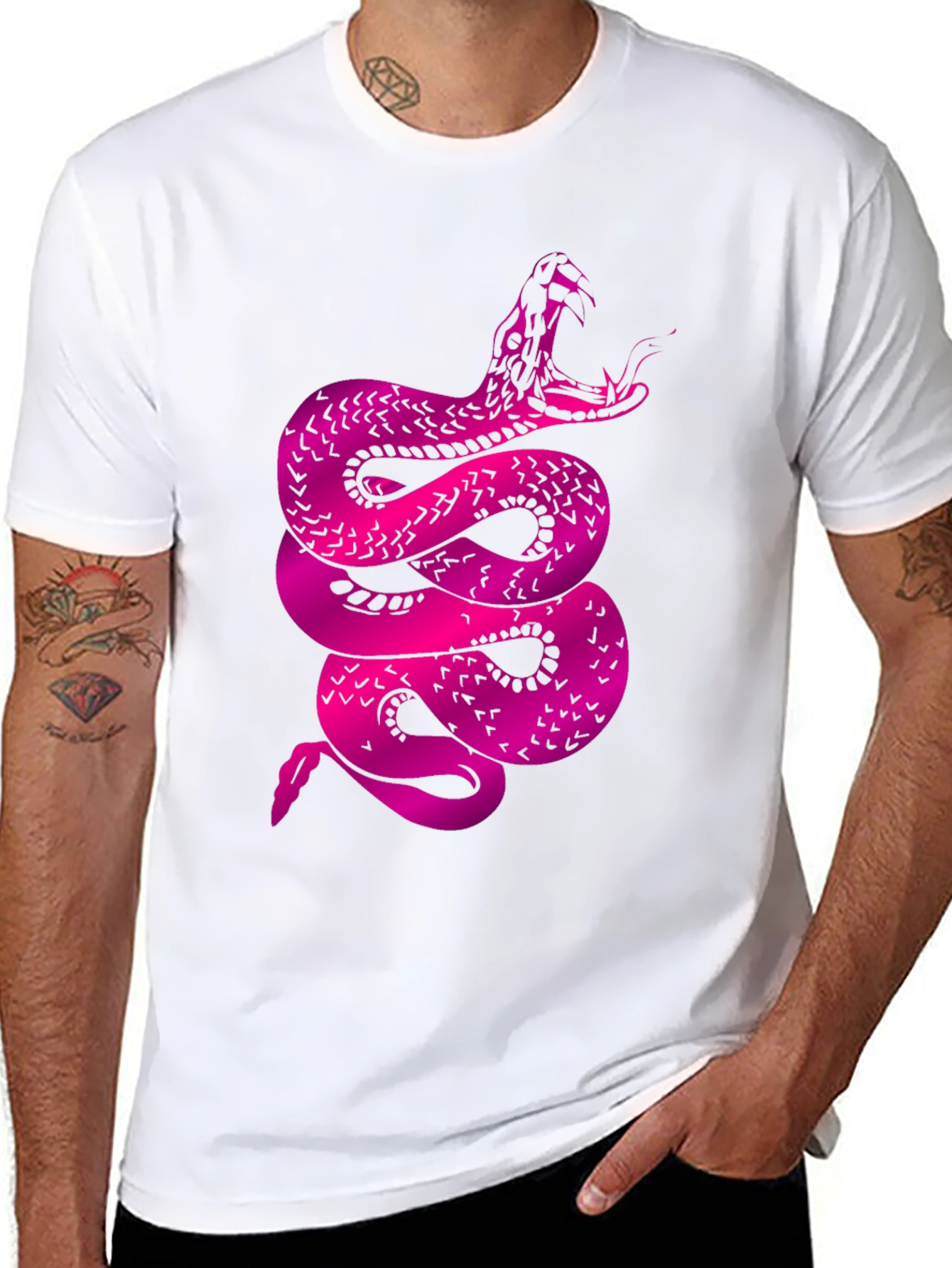 Bold Snake Graphic Tee - Mens Black T-Shirt