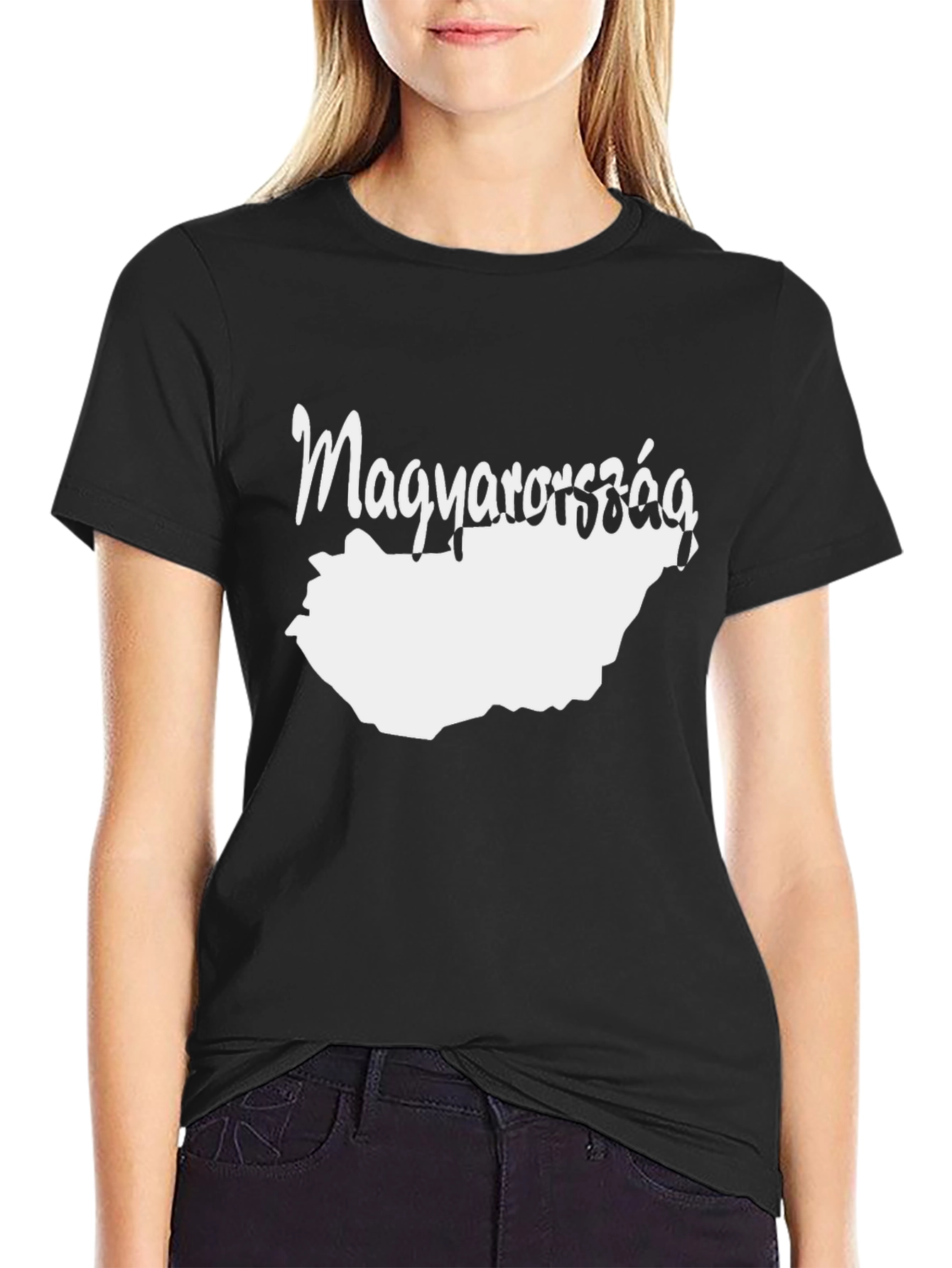 Magyarország Map T-Shirt - Black Cotton Tee