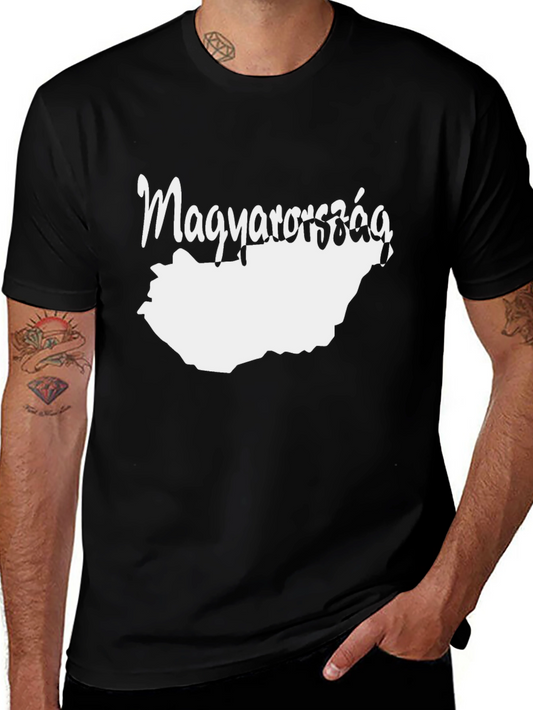 Magyarország Map T-Shirt - Black Cotton Tee