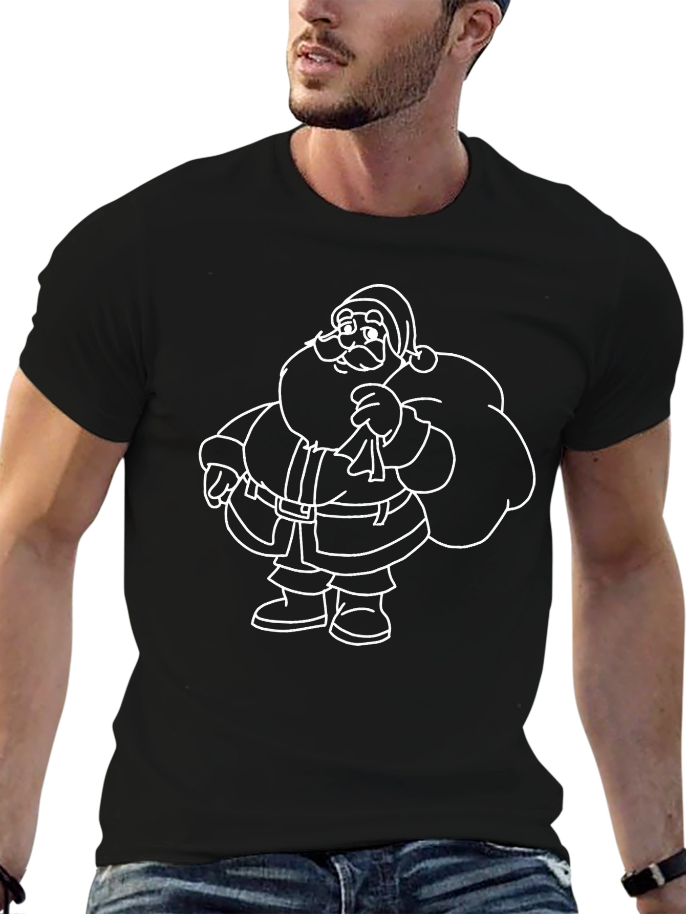 Santa Claus Graphic Tee - Black T-Shirt