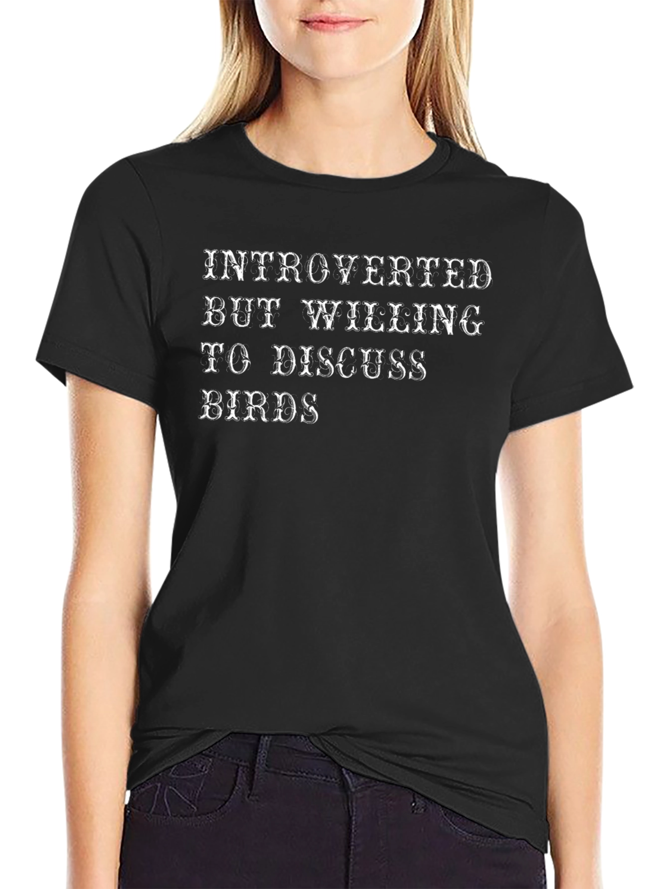 Introverted Bird Lover T-Shirt - Black