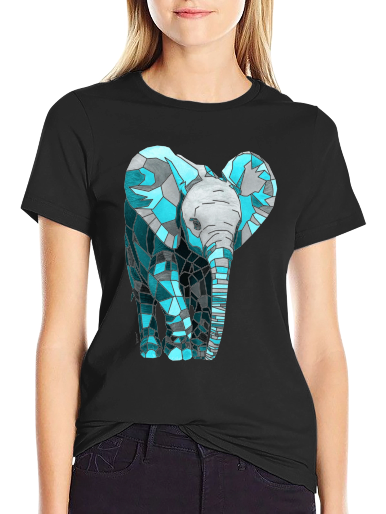 Geometric Elephant Graphic T-Shirt