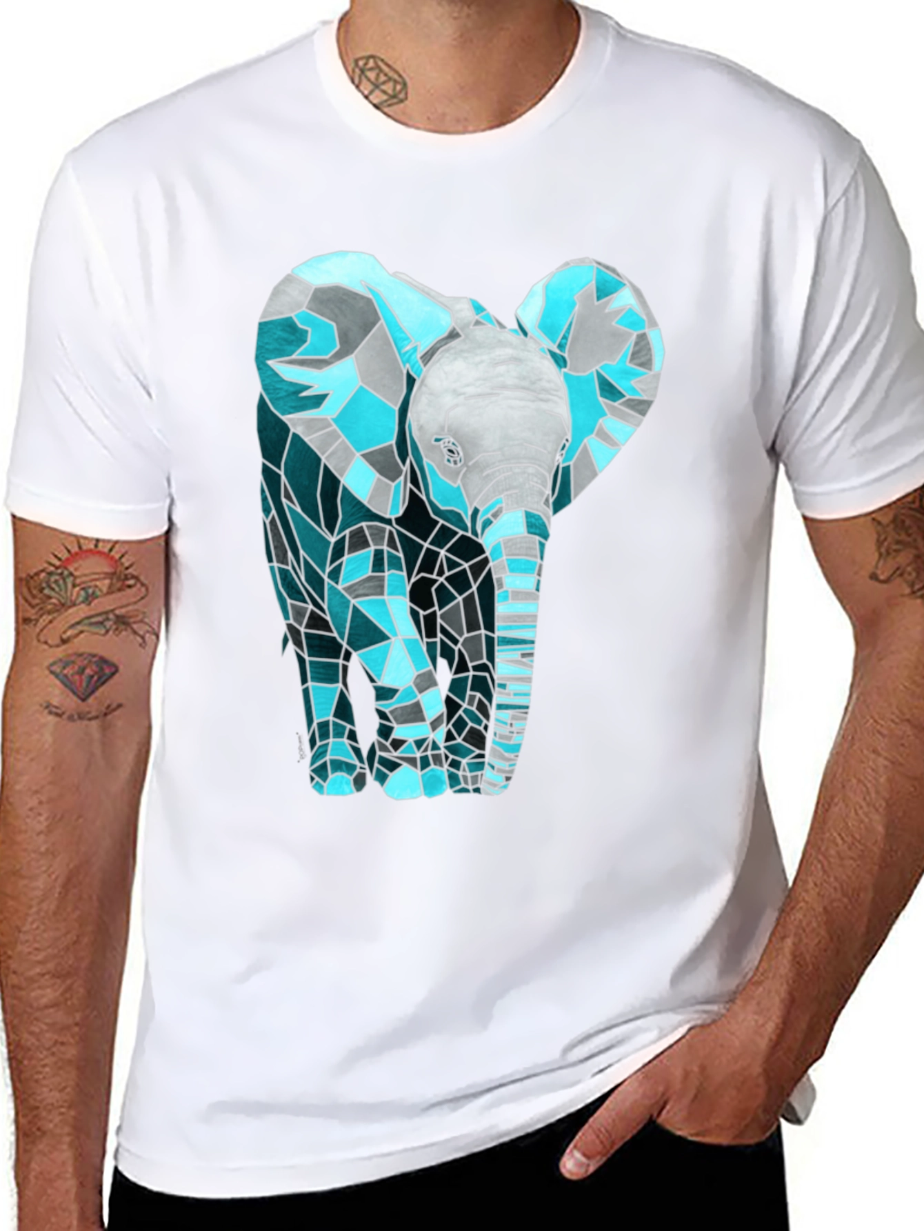 Geometric Elephant Graphic T-Shirt