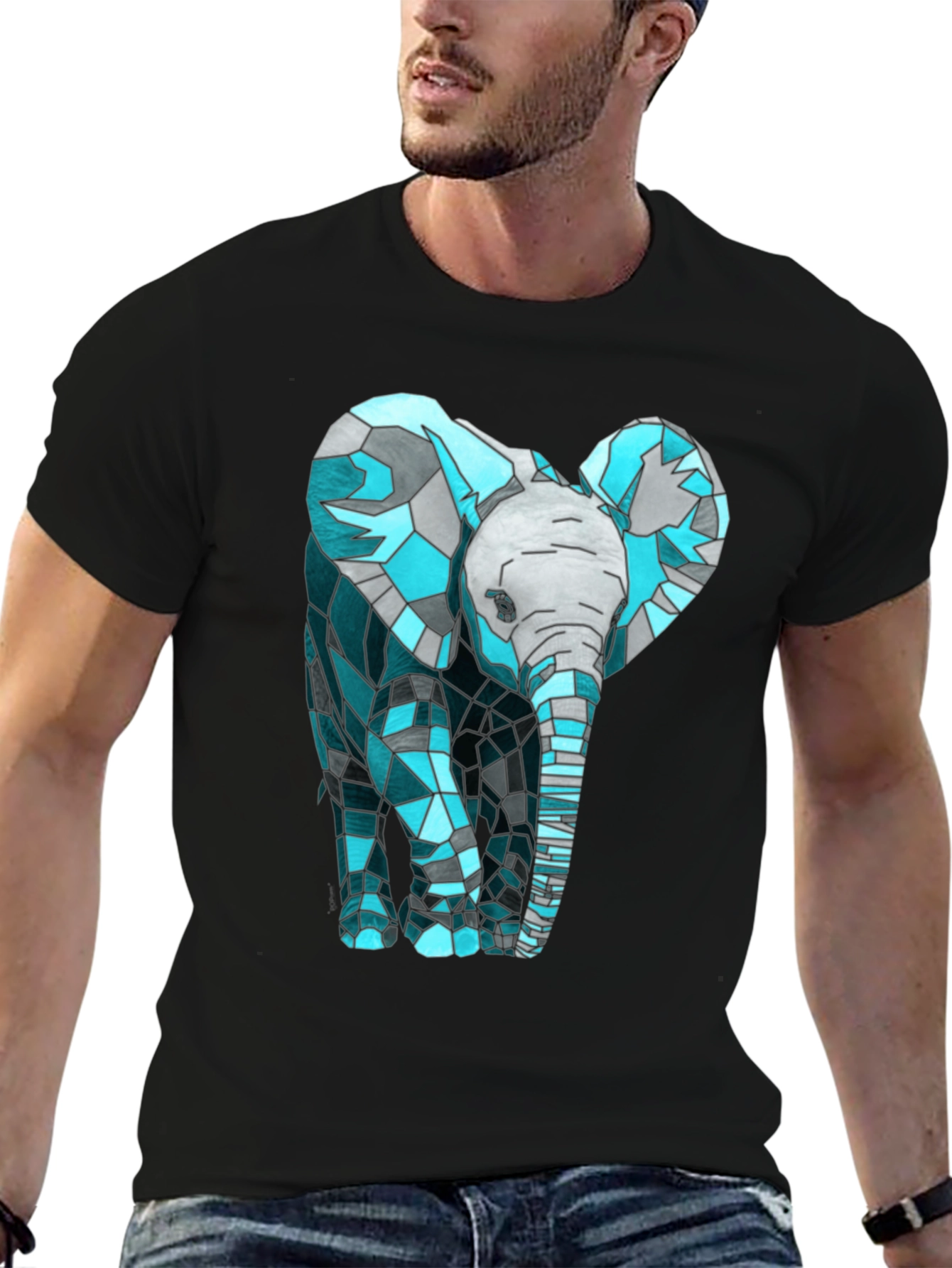 Geometric Elephant Graphic T-Shirt
