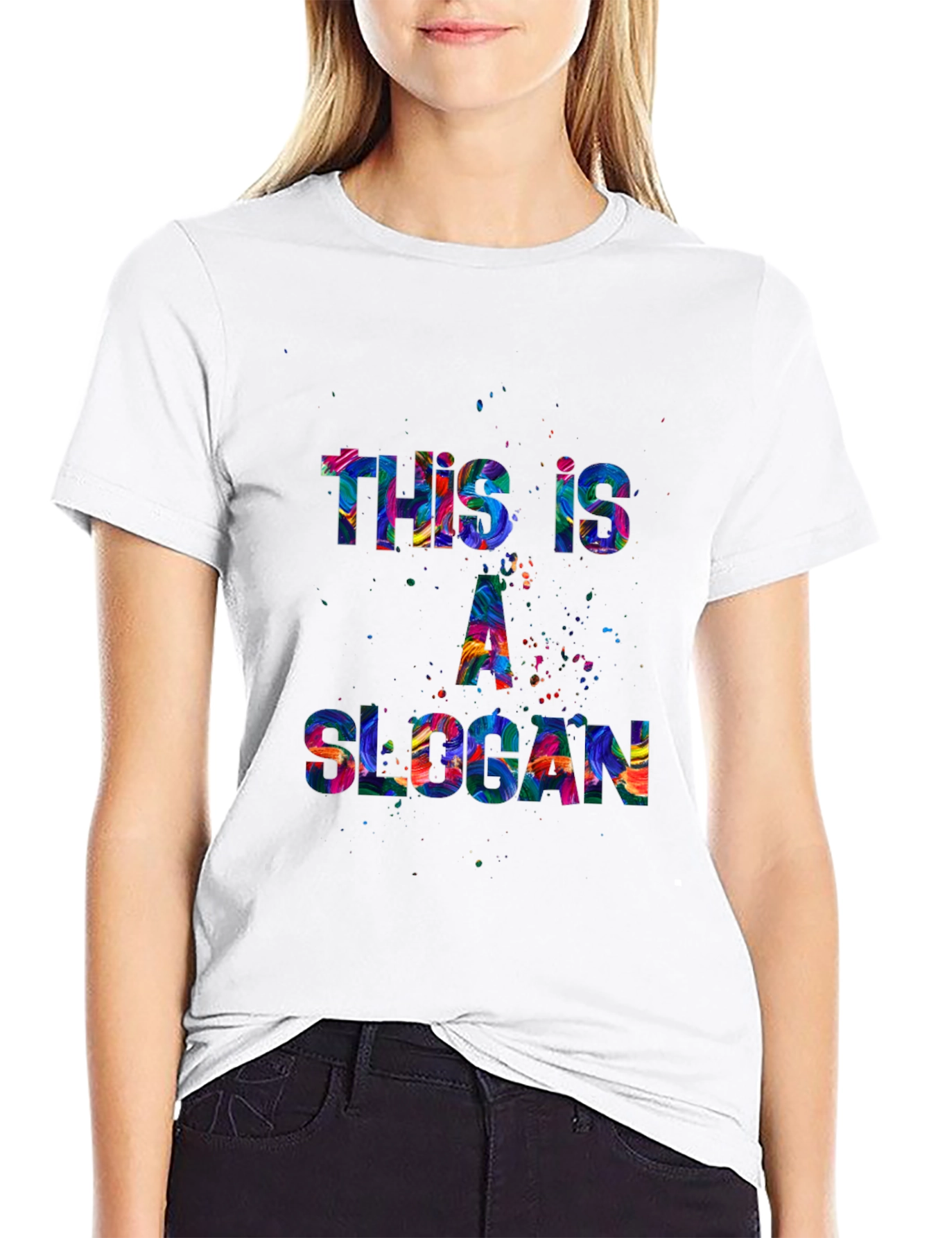 Colorful Slogan Graphic T-Shirt