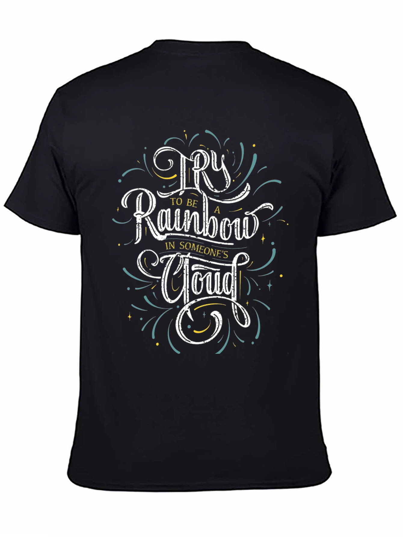 Inspirational Rainbow Graphic Tee - Positive Vibes Shirt