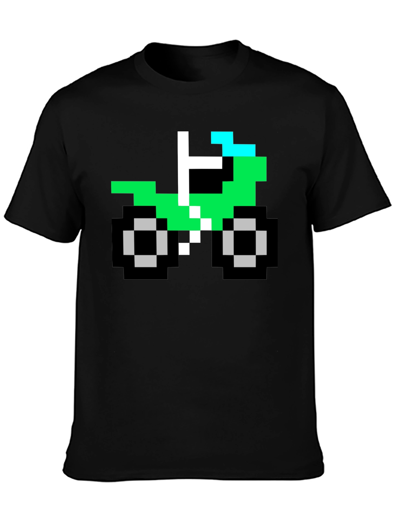 Pixel Dirt Bike Graphic Tee - Black