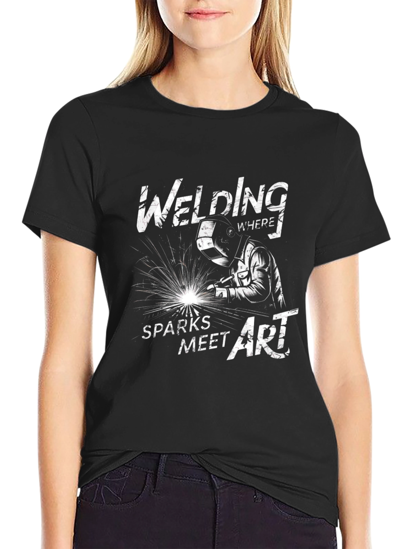 Welding Sparks Meet Art Graphic Tee