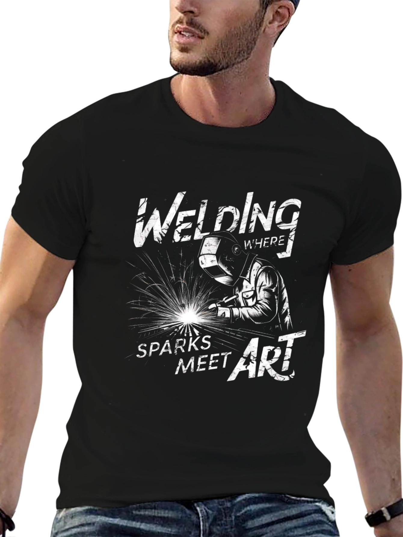 Welding Sparks Meet Art Graphic Tee