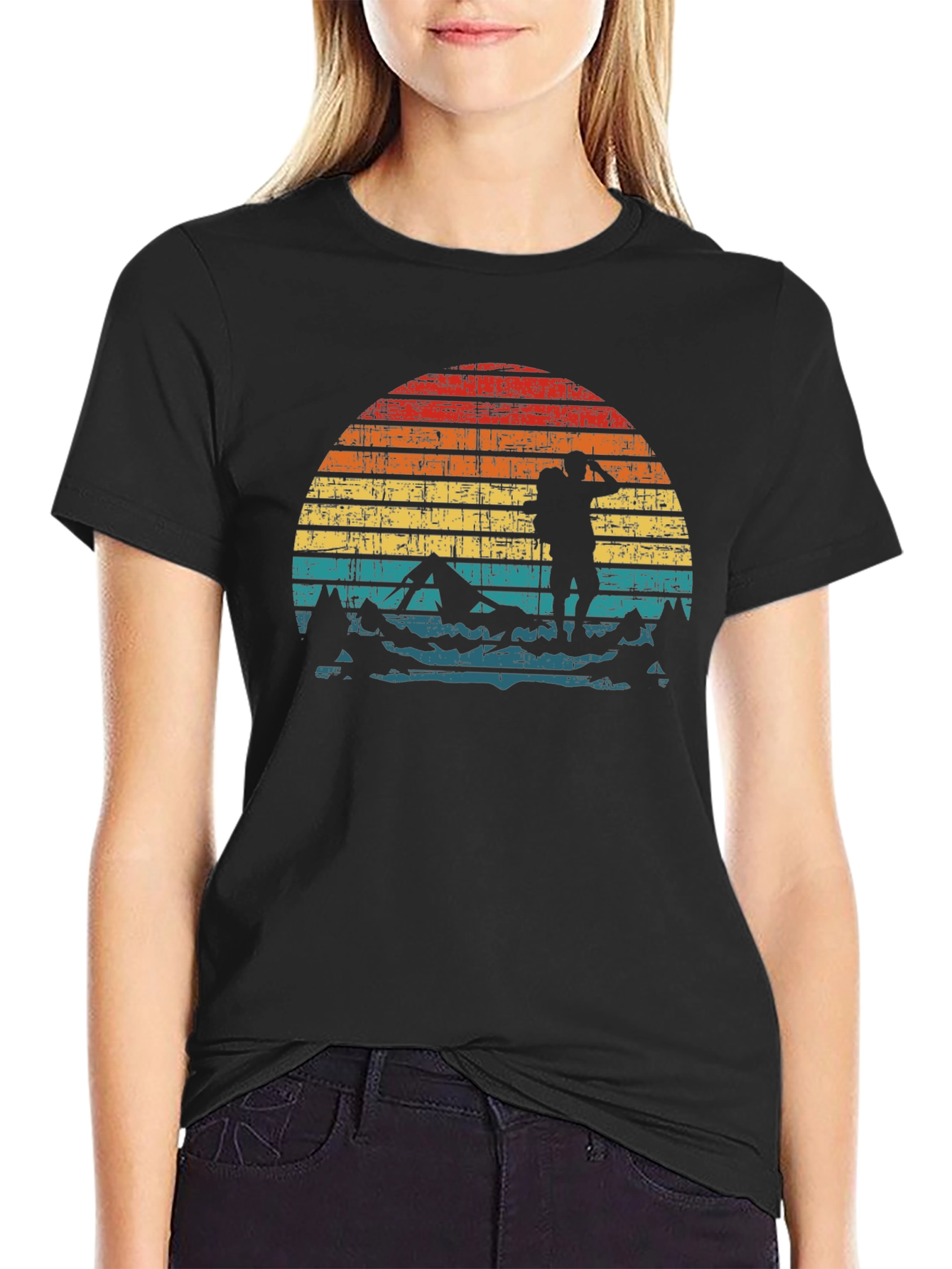 Retro Hiker Sunset Graphic Tee