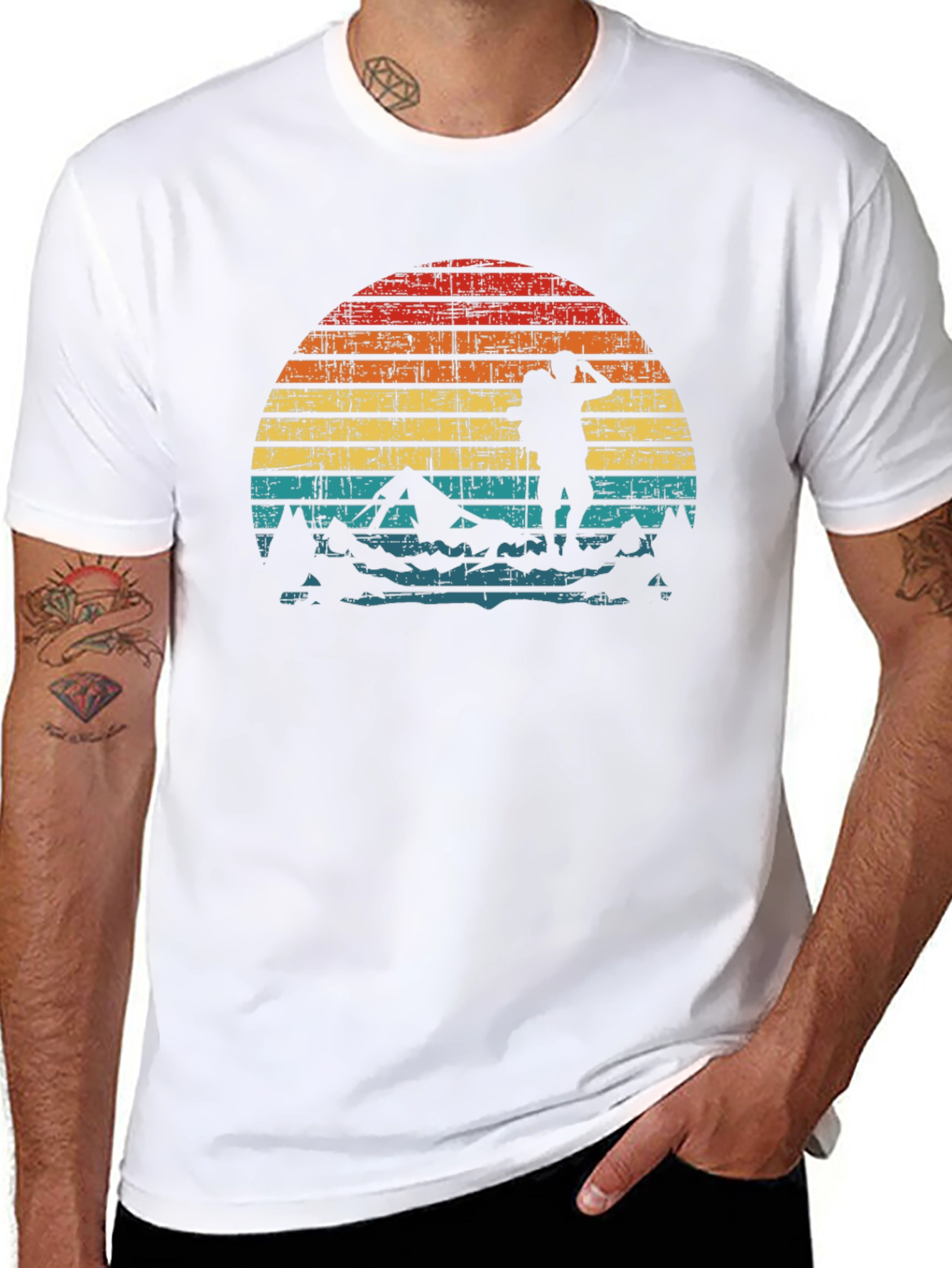 Retro Hiker Sunset Graphic Tee