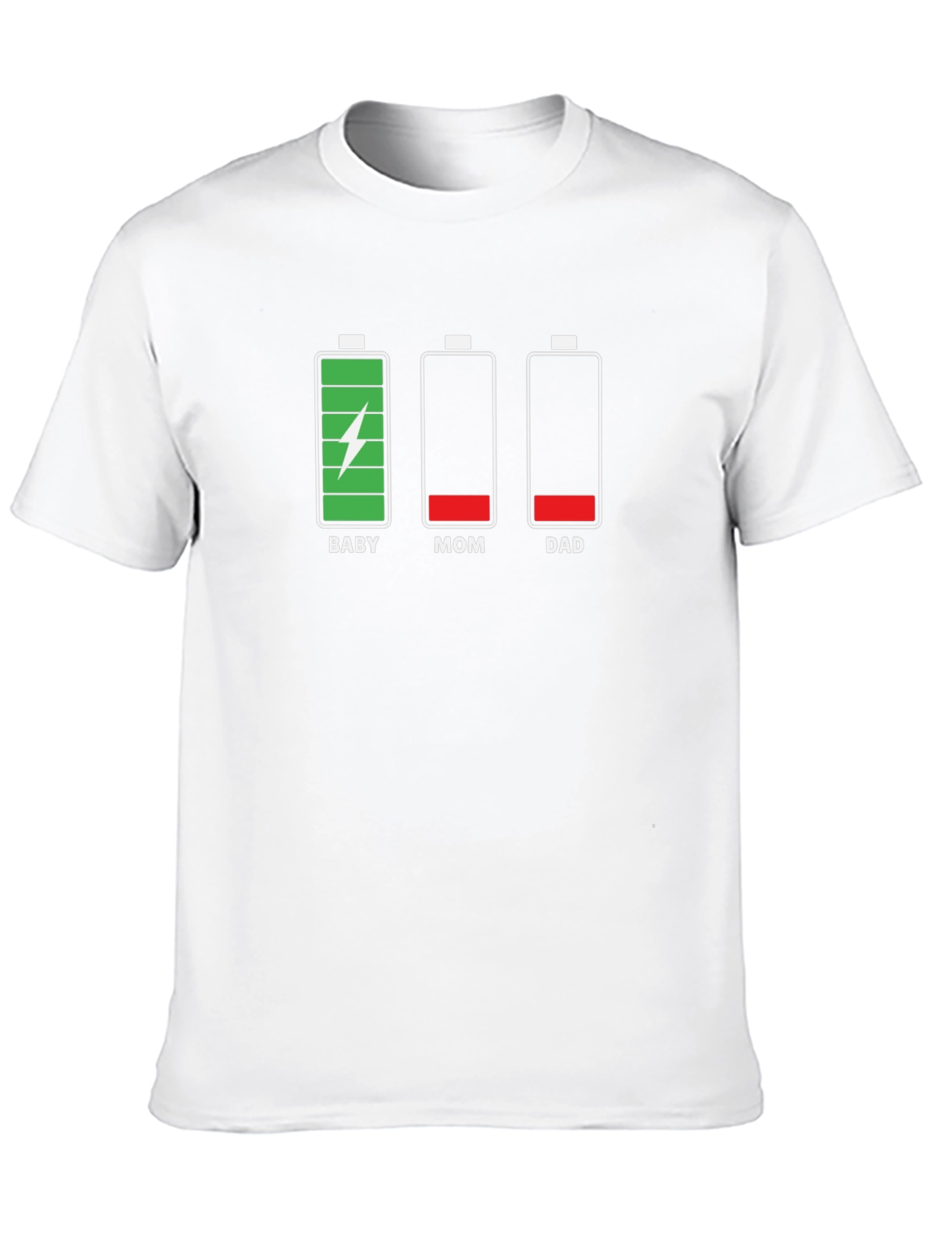 Funny Family Battery Level Black T-Shirt