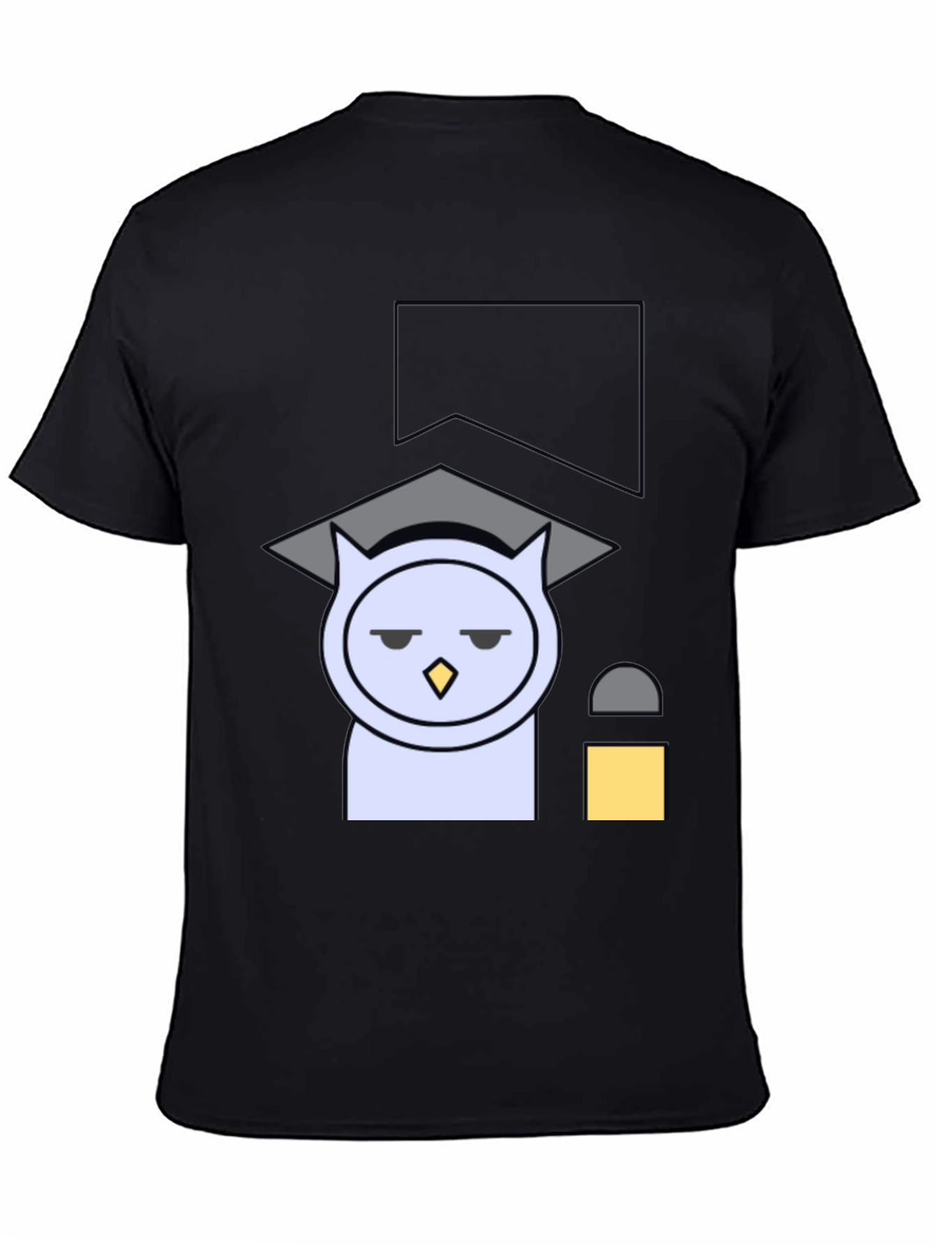 Funny Owl Graduation T-Shirt - Black Cotton Tee