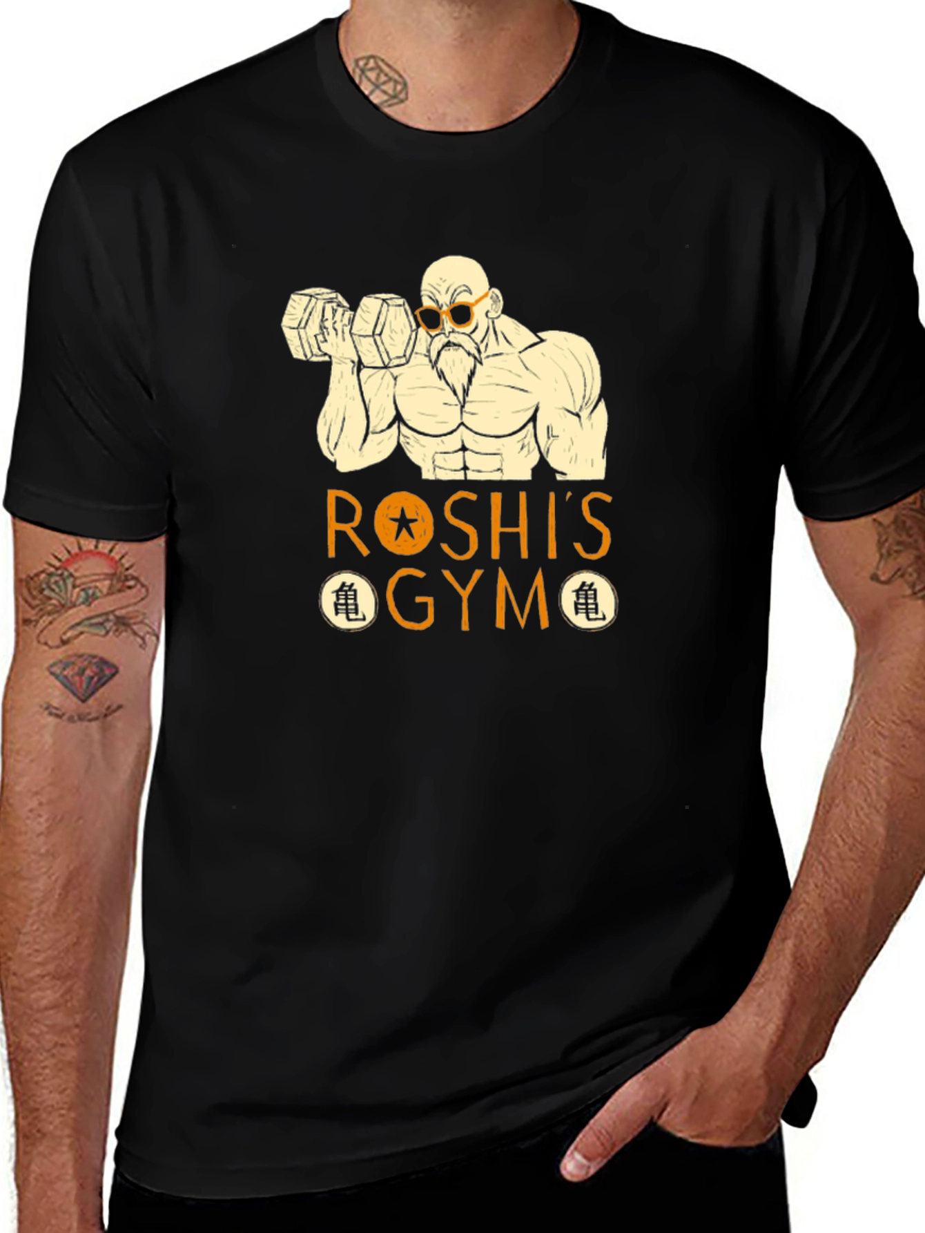 Roshis Gym Black Graphic Tee