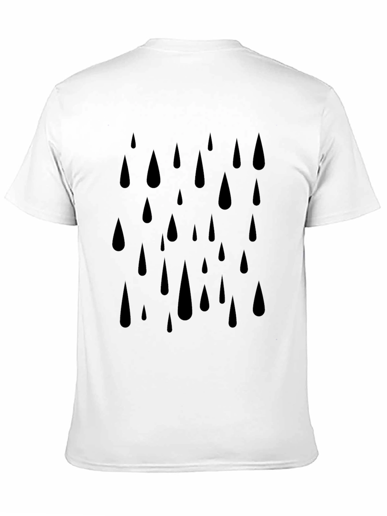Raindrop Graphic Black T-Shirt for Men